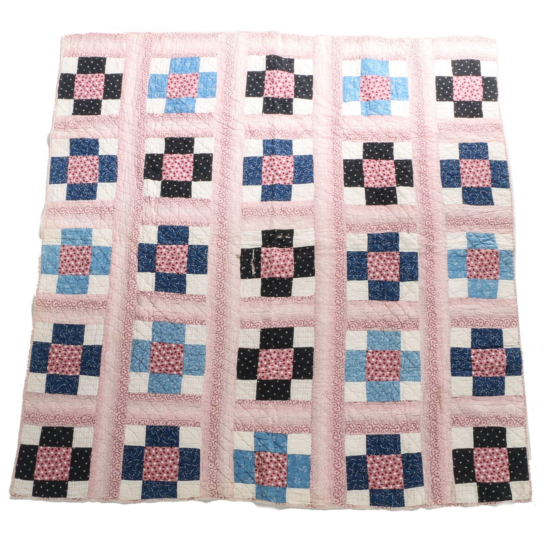 Handmade Quilt With Cross Design