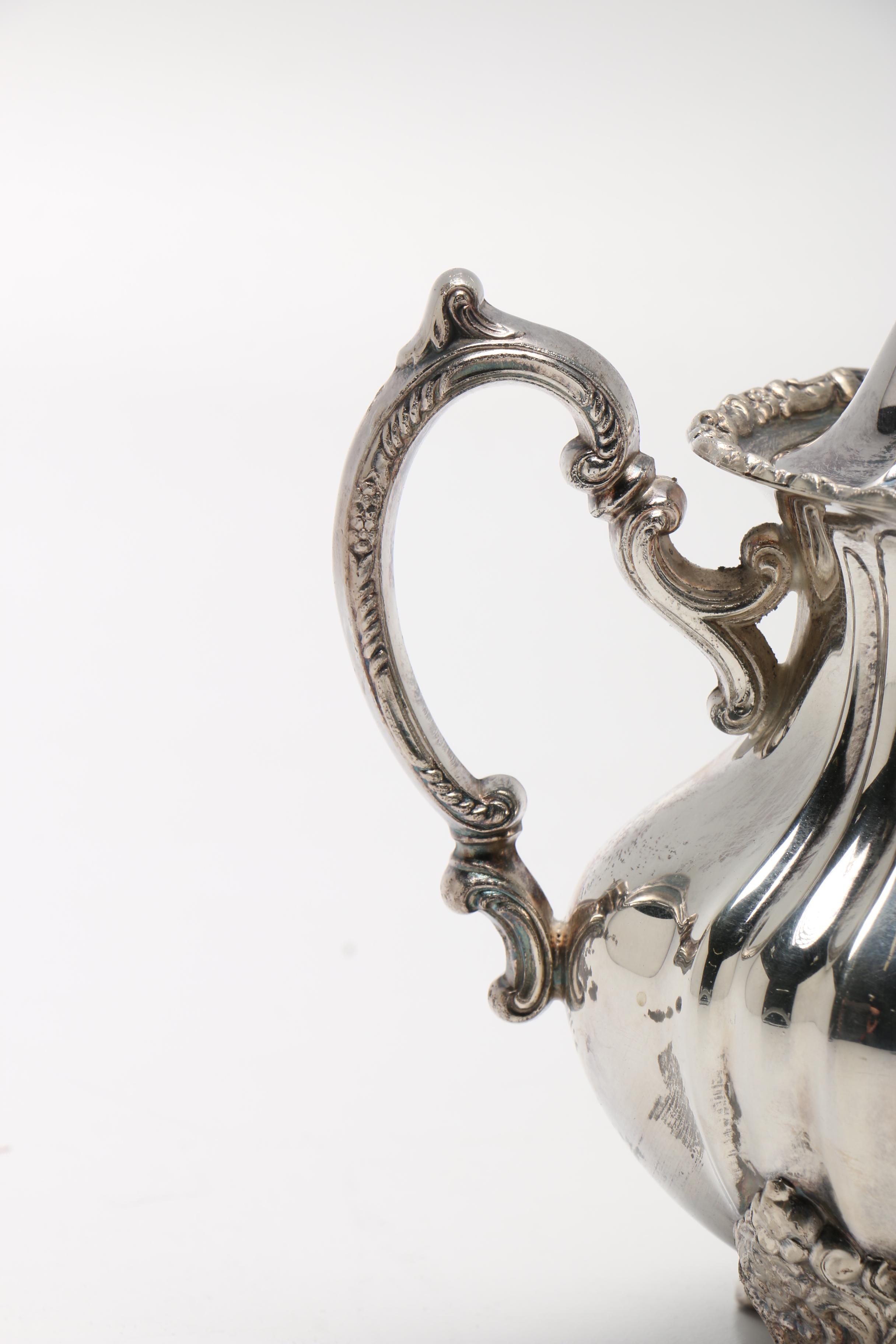 Poole "Lancaster Rose" Silver Plate Tea Set