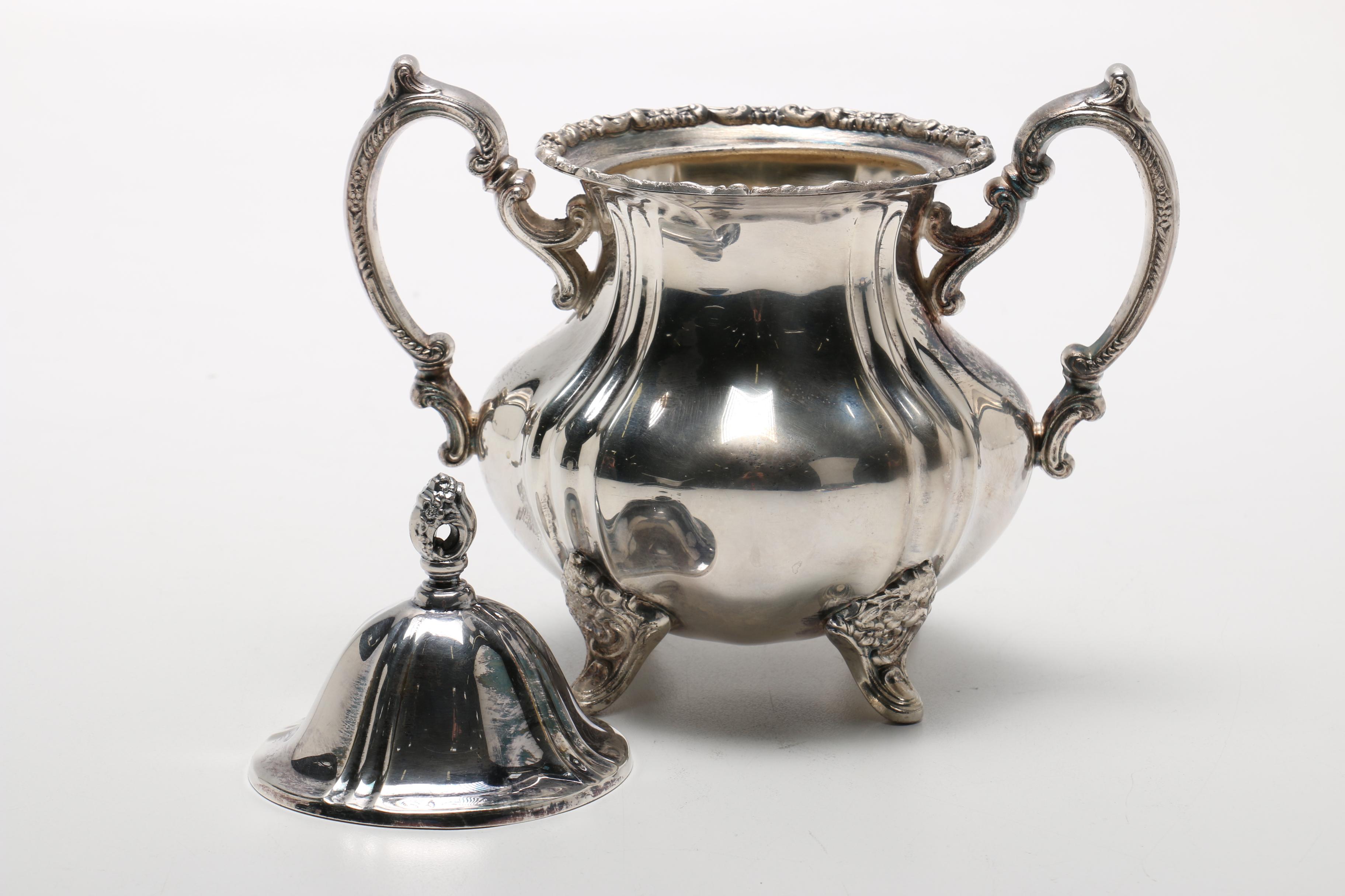 Poole "Lancaster Rose" Silver Plate Tea Set