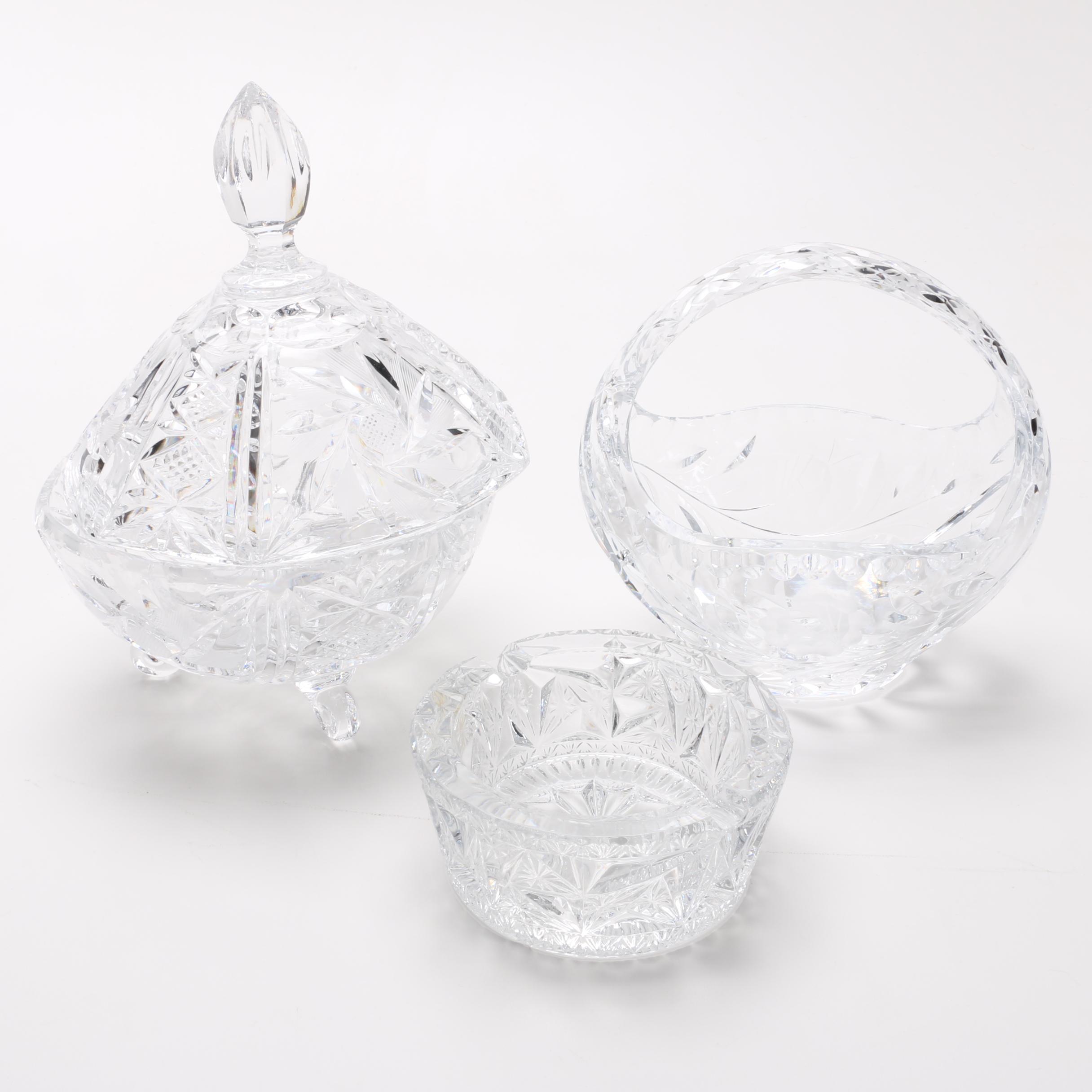 Crystal Bon Bon Bowls and Ashtray
