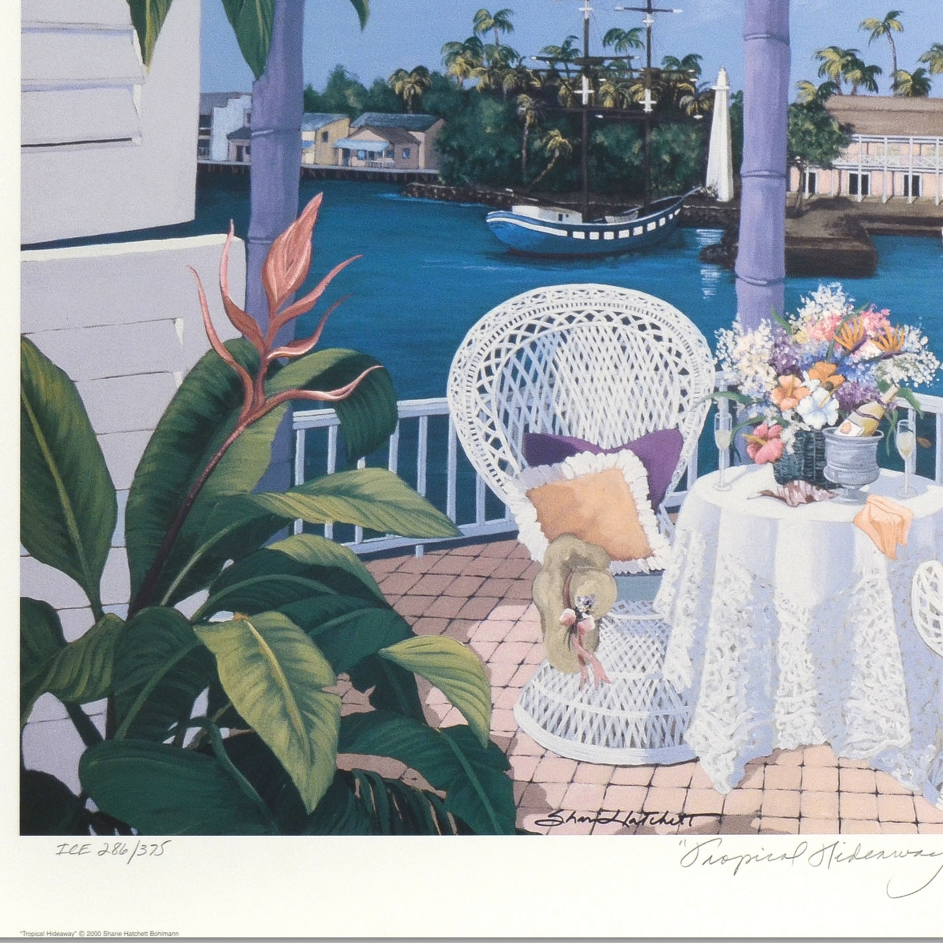 Sharie Bohlmann Hatchett Limited Edition Lithograph "Tropical Hideaway"