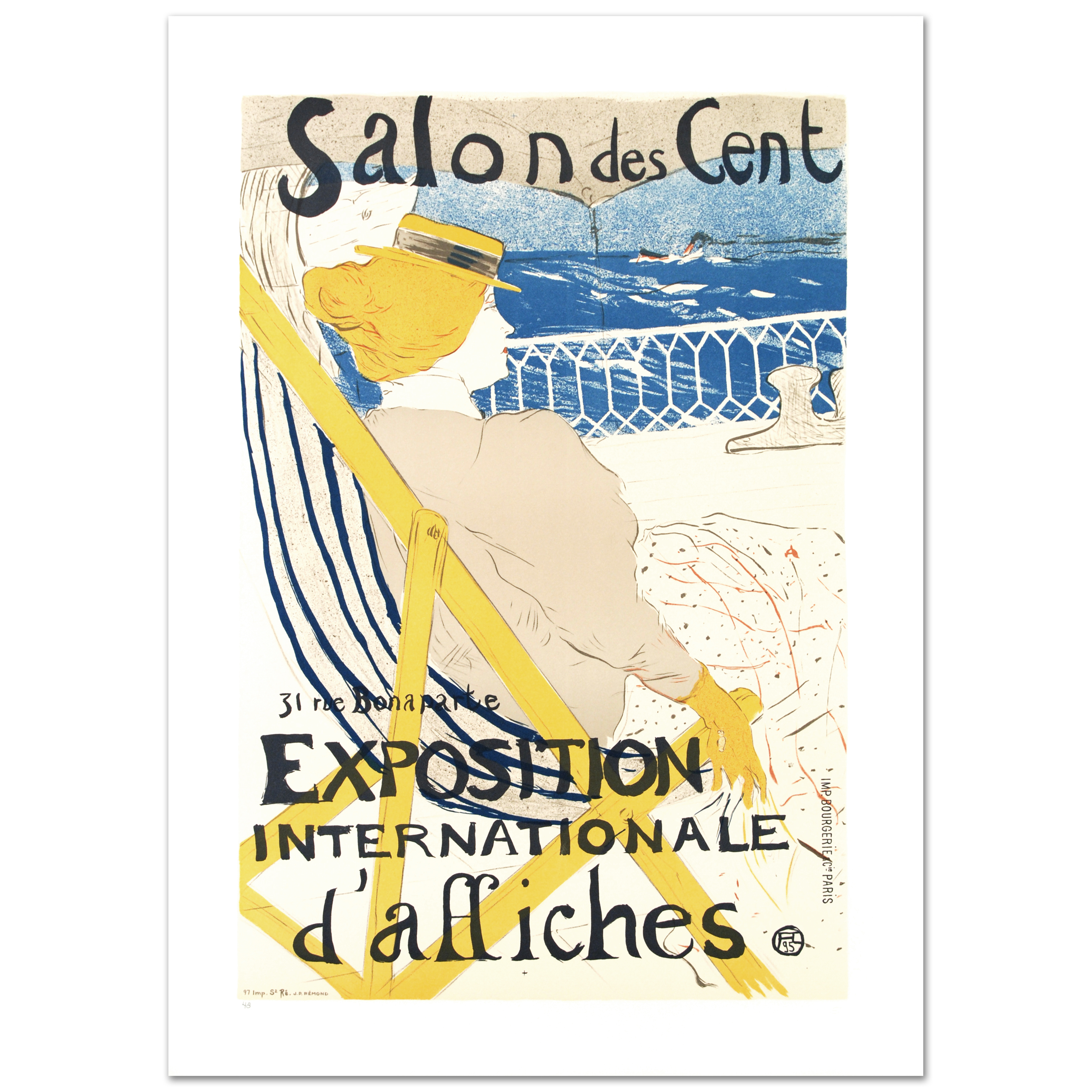 Hand Pulled Lithograph on Paper "Salon Des Cent" after Henri de Toulouse-Lautrec