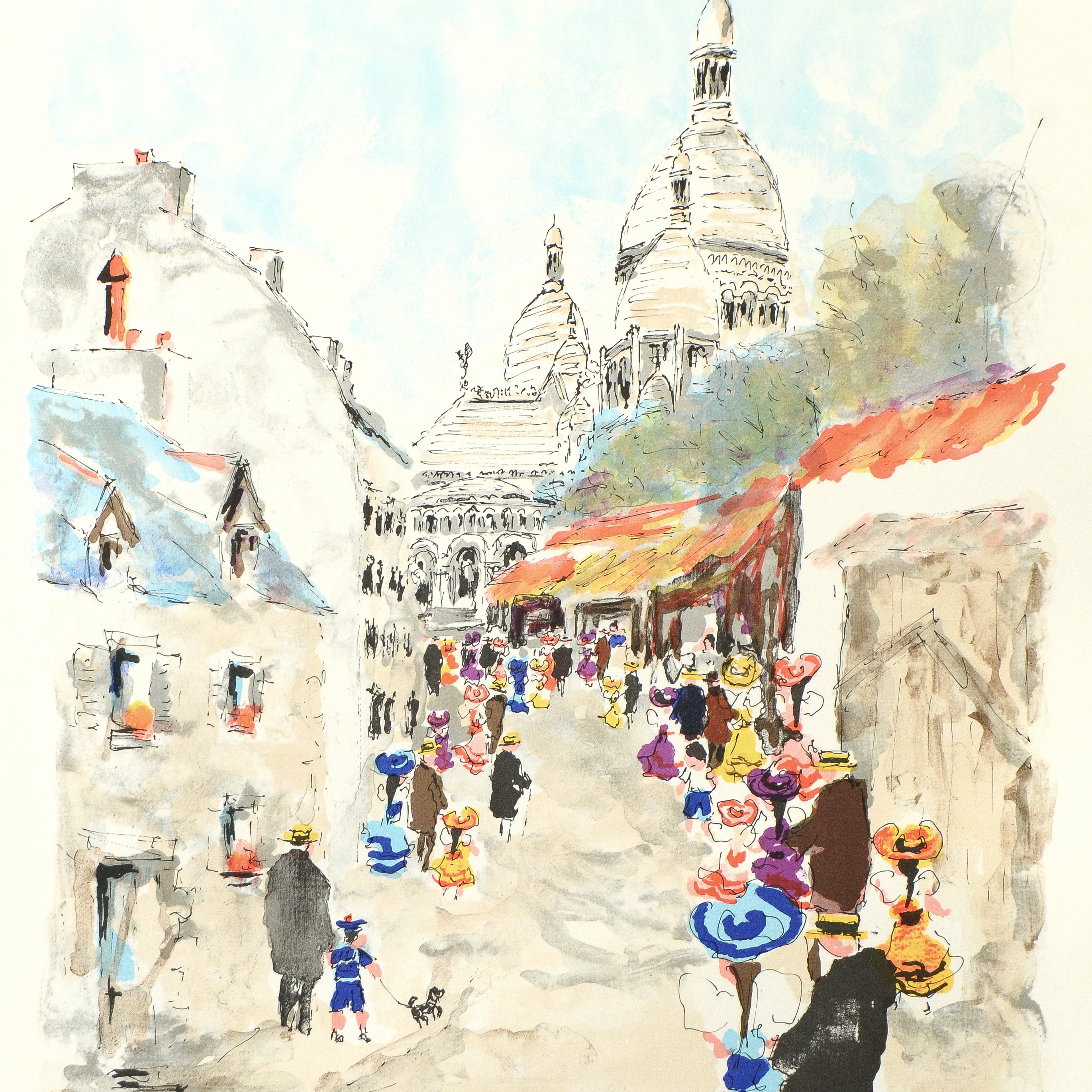 Urbain Huchet Signed Limited Edition Lithograph "Sacré-Coeur"