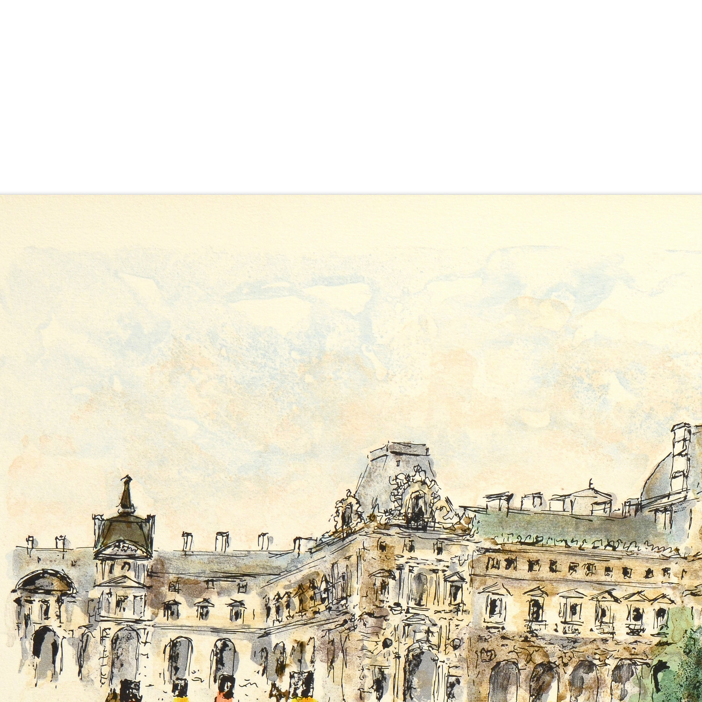 Urbain Huchet Signed Limited Edition Lithograph "Louvre II"
