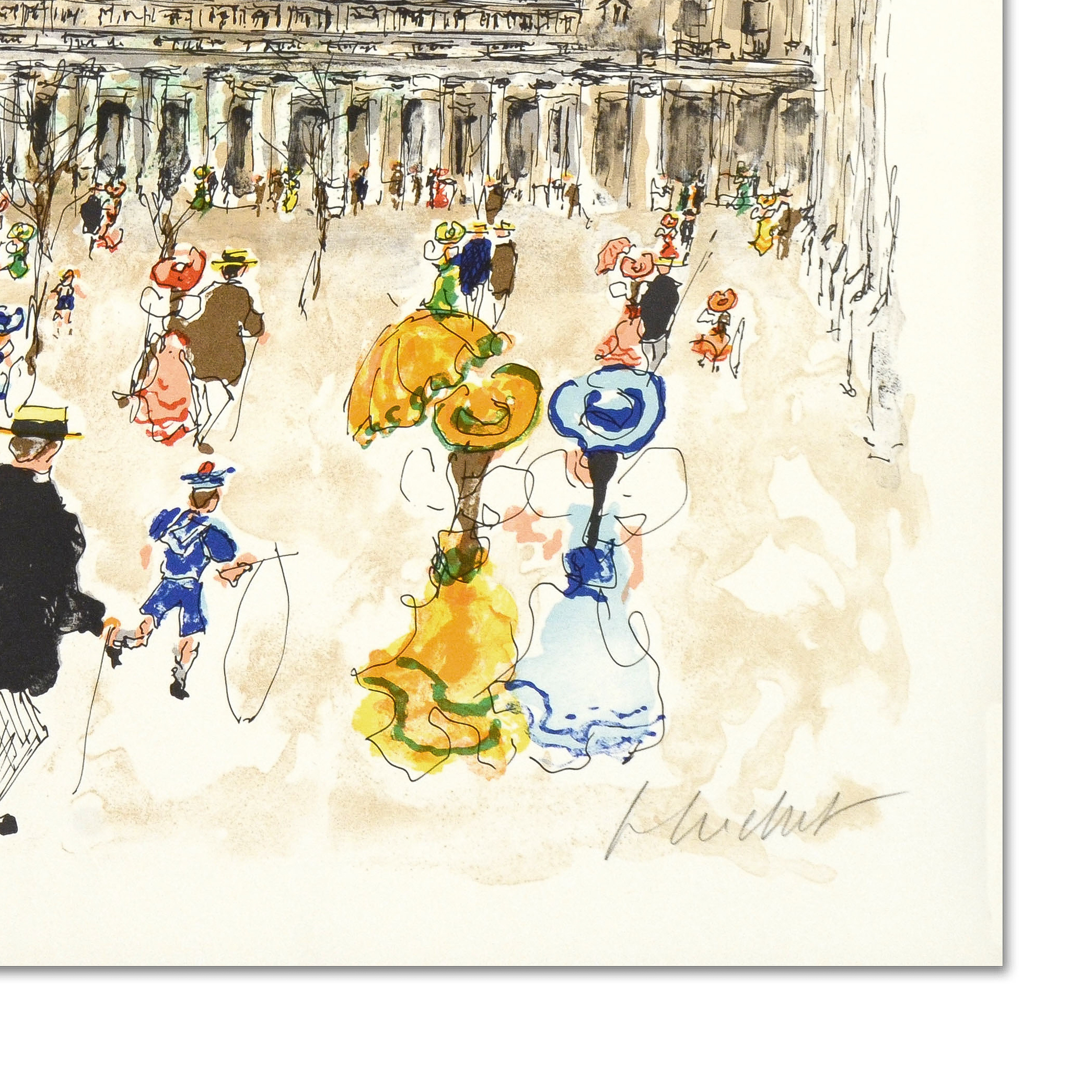 Urbain Huchet Signed Limited Edition Lithograph "Louvre"