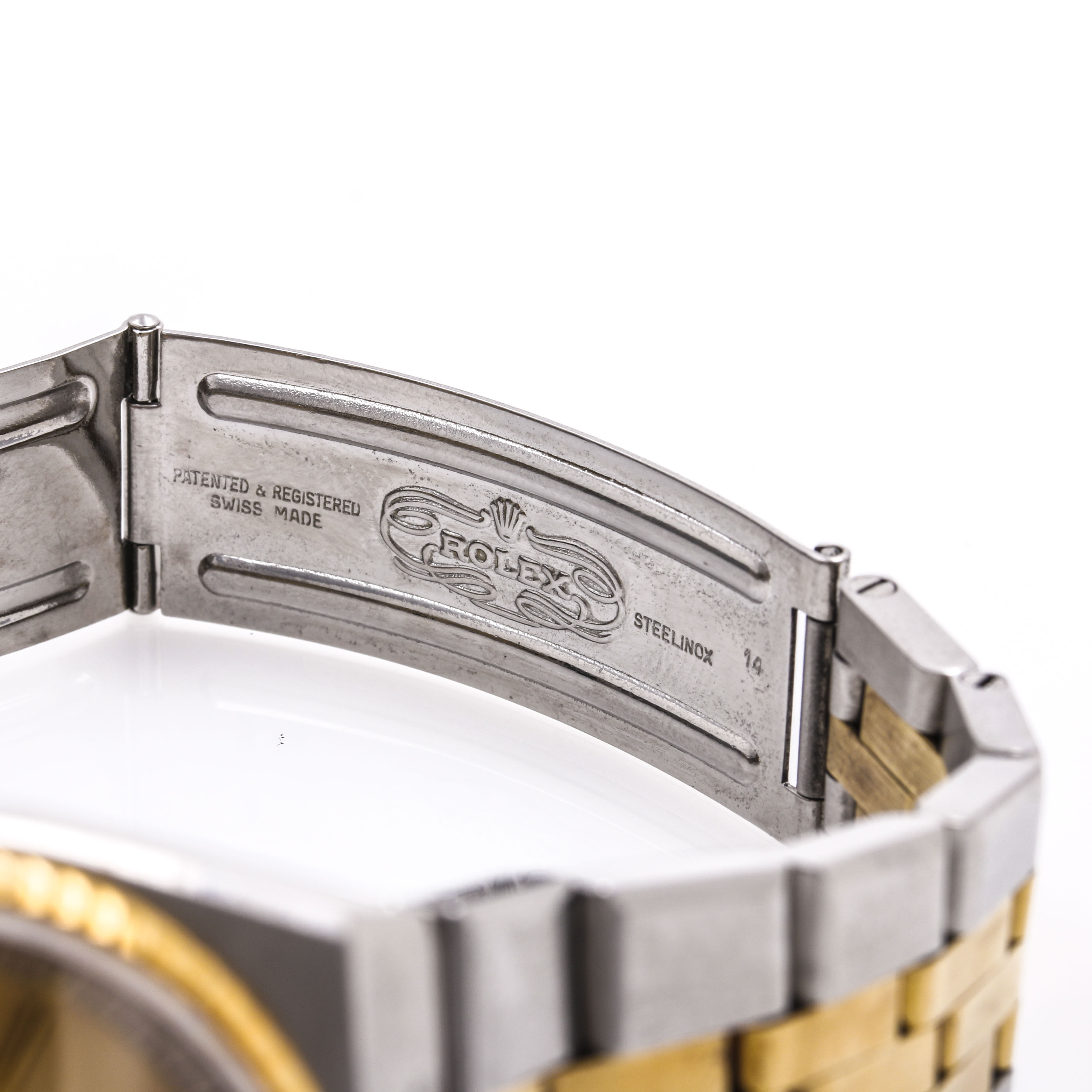 Vintage 14K Yellow Gold and Stainless Steel Rolex Oyster Perpetual Datejust Watch