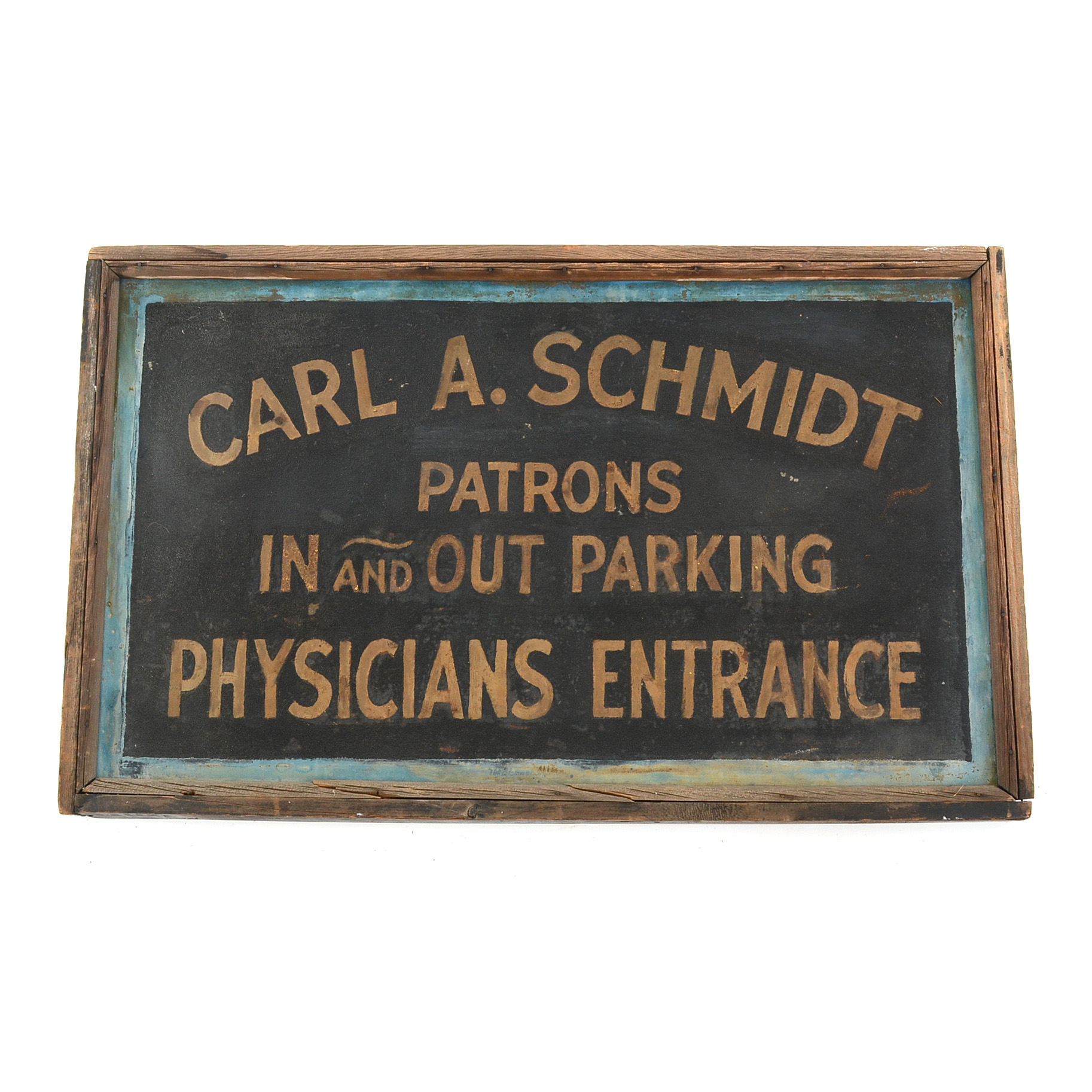 Large Antique Physicians Office Parking Sign