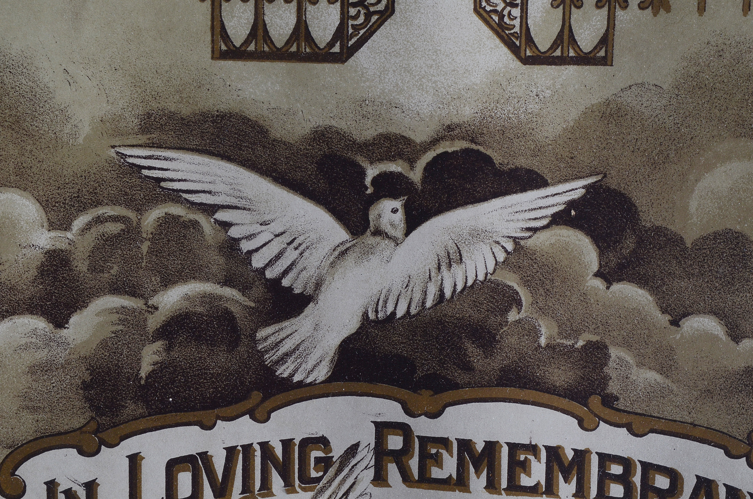 Antique Hand-Pulled Lithograph Memorial Print