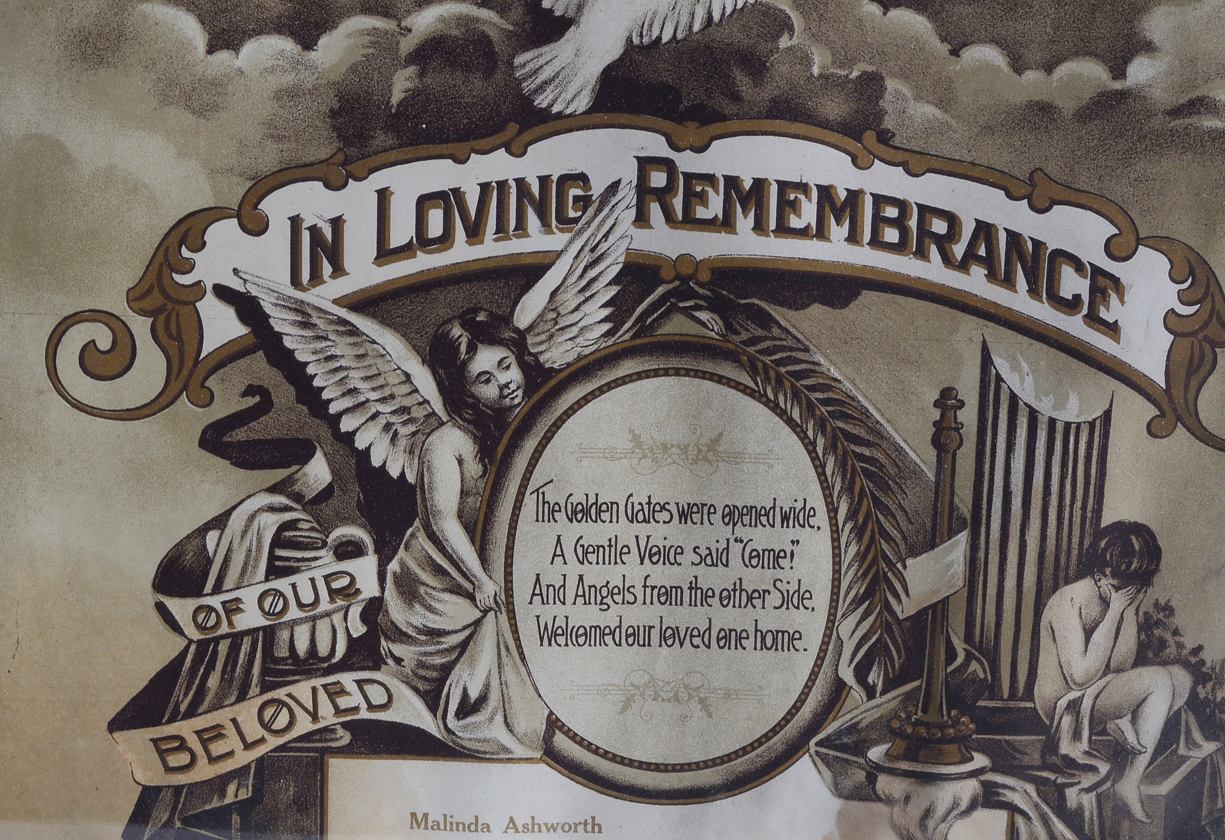 Antique Hand-Pulled Lithograph Memorial Print