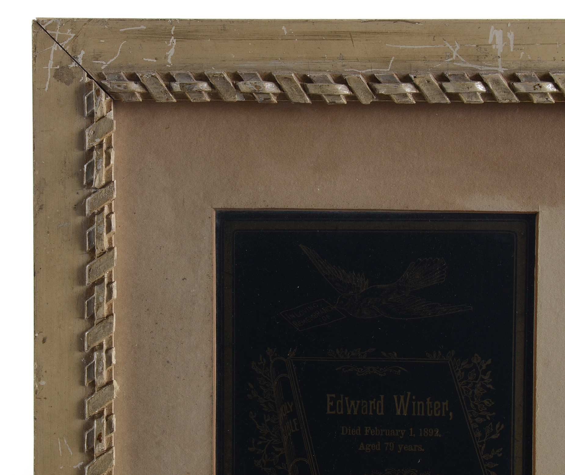 1890s Framed Memorial Cards for Grandfather and Grandchildren