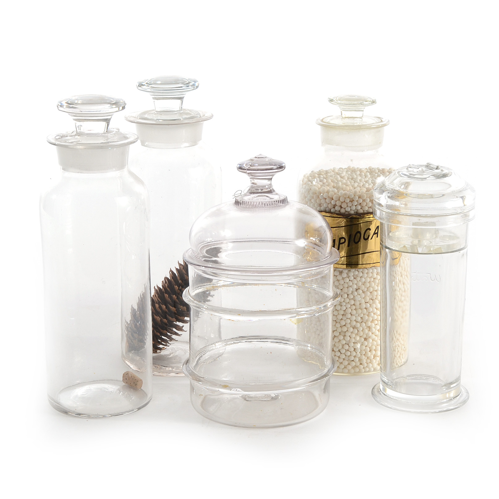 Five Antique Apothecary Jars