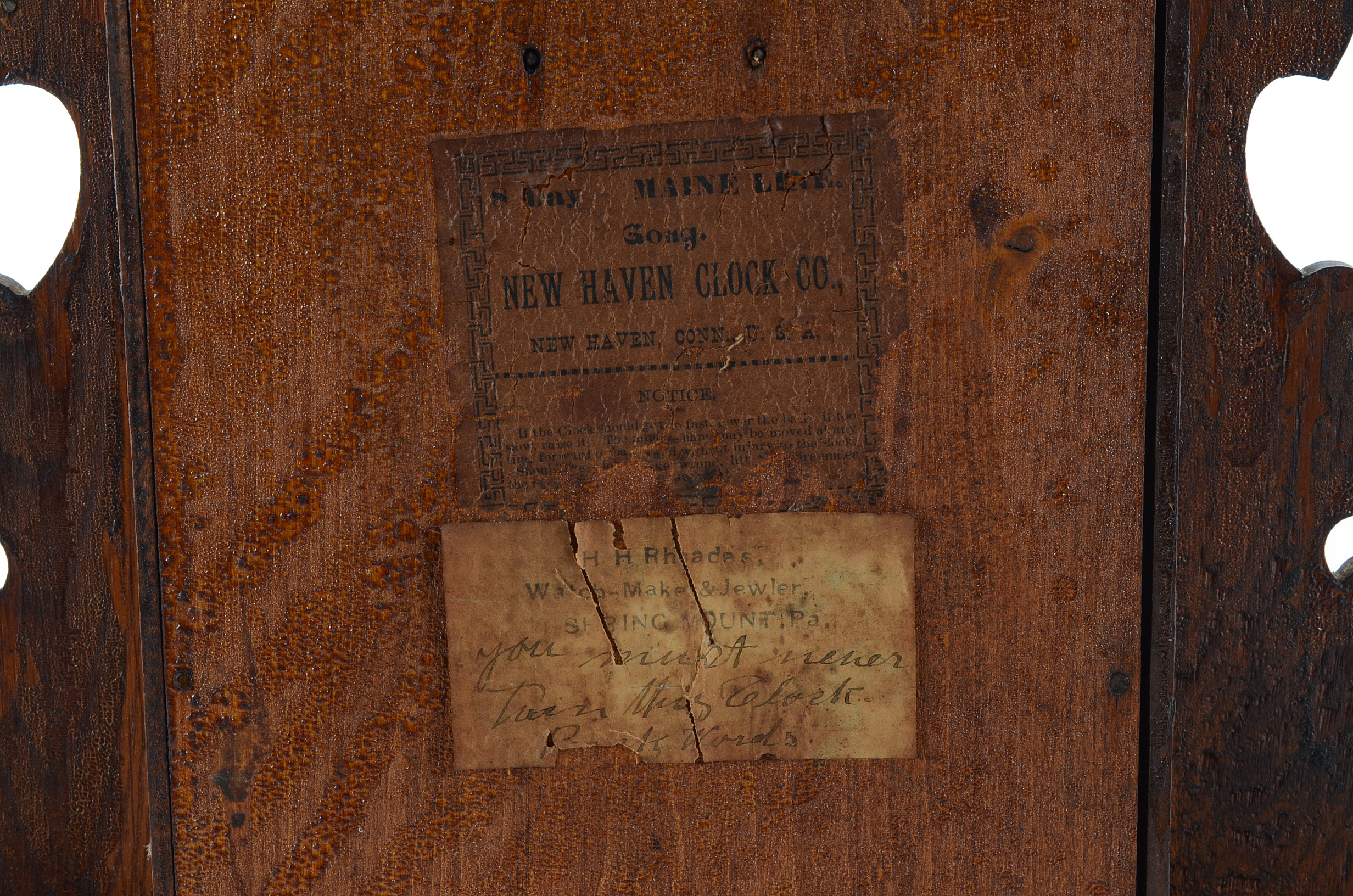 Vintage New Haven Carved Oak Mantel Clock