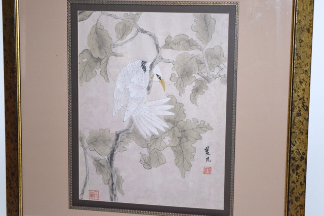 Original Signed Japanese Watercolor and Charcoal on Paper