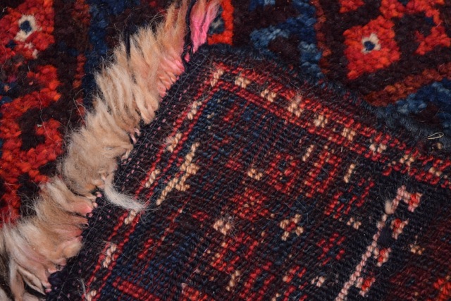 Antique Handwoven Jaf Kurd Bag Face Wool Accent Rug