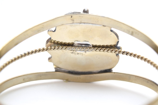 Carico Lake Turquoise and Nickel Silver Southwestern Style Cuff Bracelet