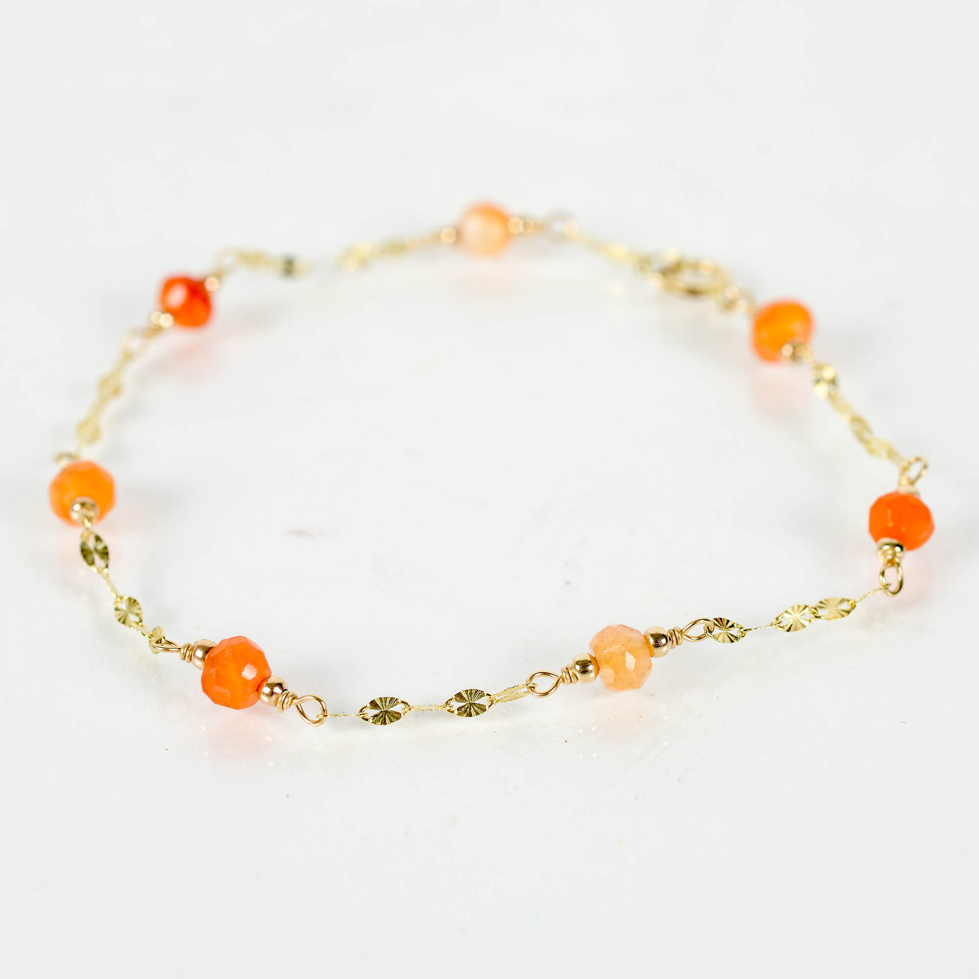 14K Gold Bracelet with Fire Opals