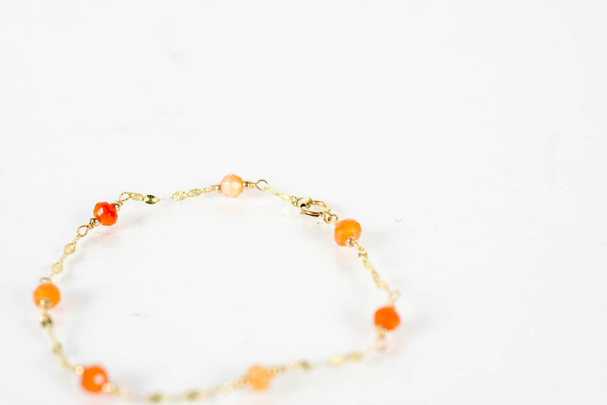 14K Gold Bracelet with Fire Opals