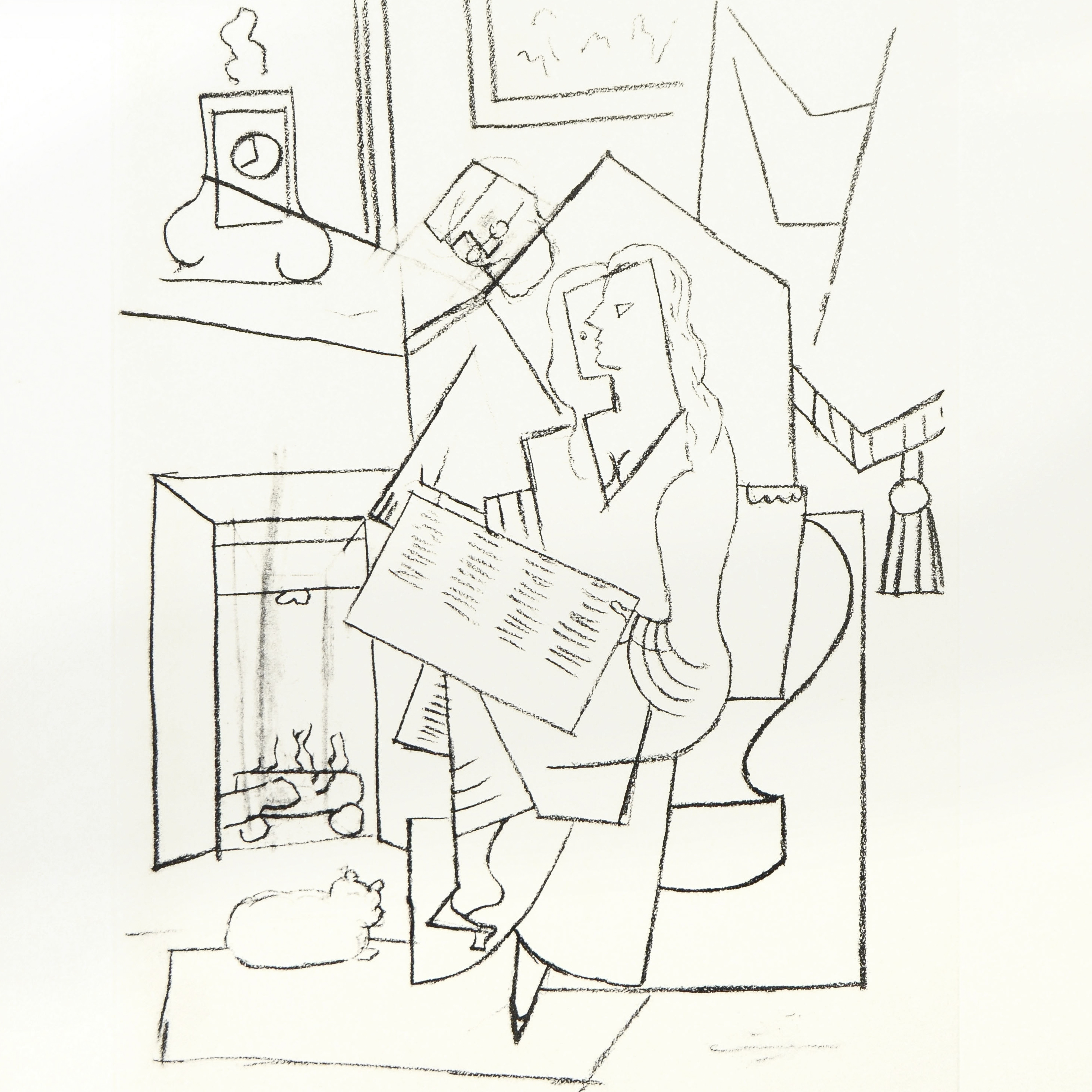 After Pablo Picasso Limited Edition Lithograph on Paper "Femme Dans Un Fauteuil"