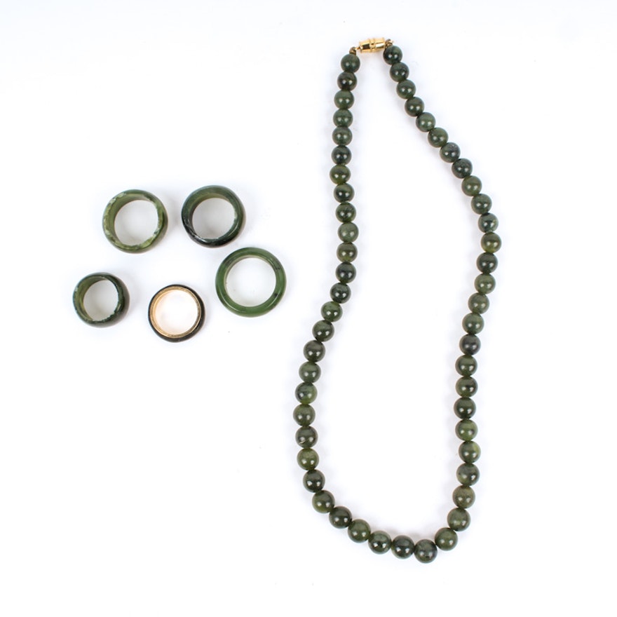 Collection of Nephrite Jade Jewelry