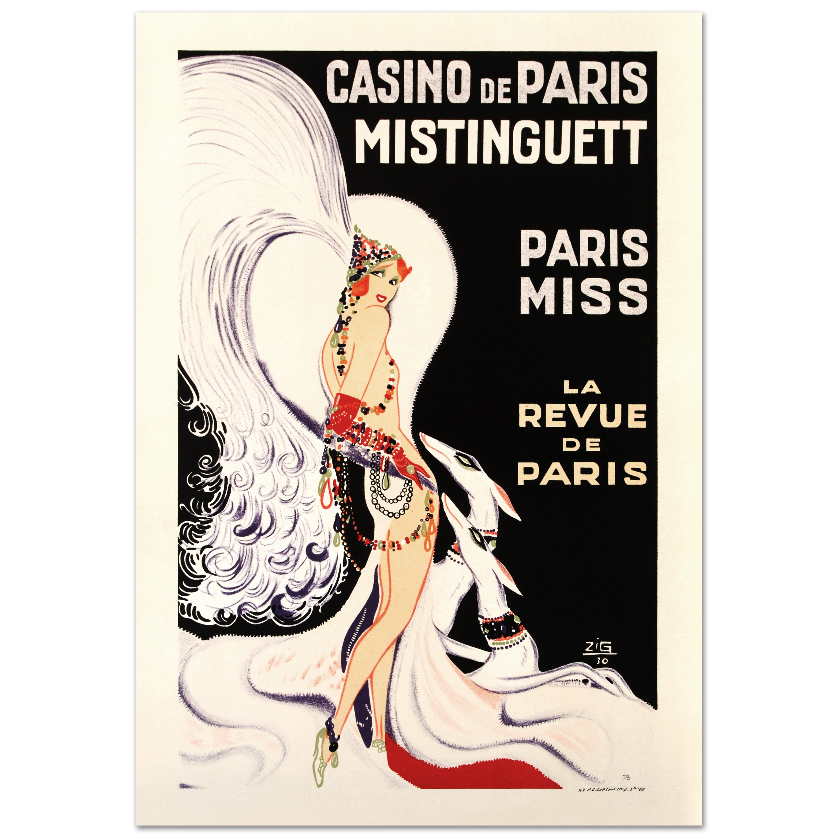 RE Society Lithograph on Paper "Casino de Paris Mistinguett"