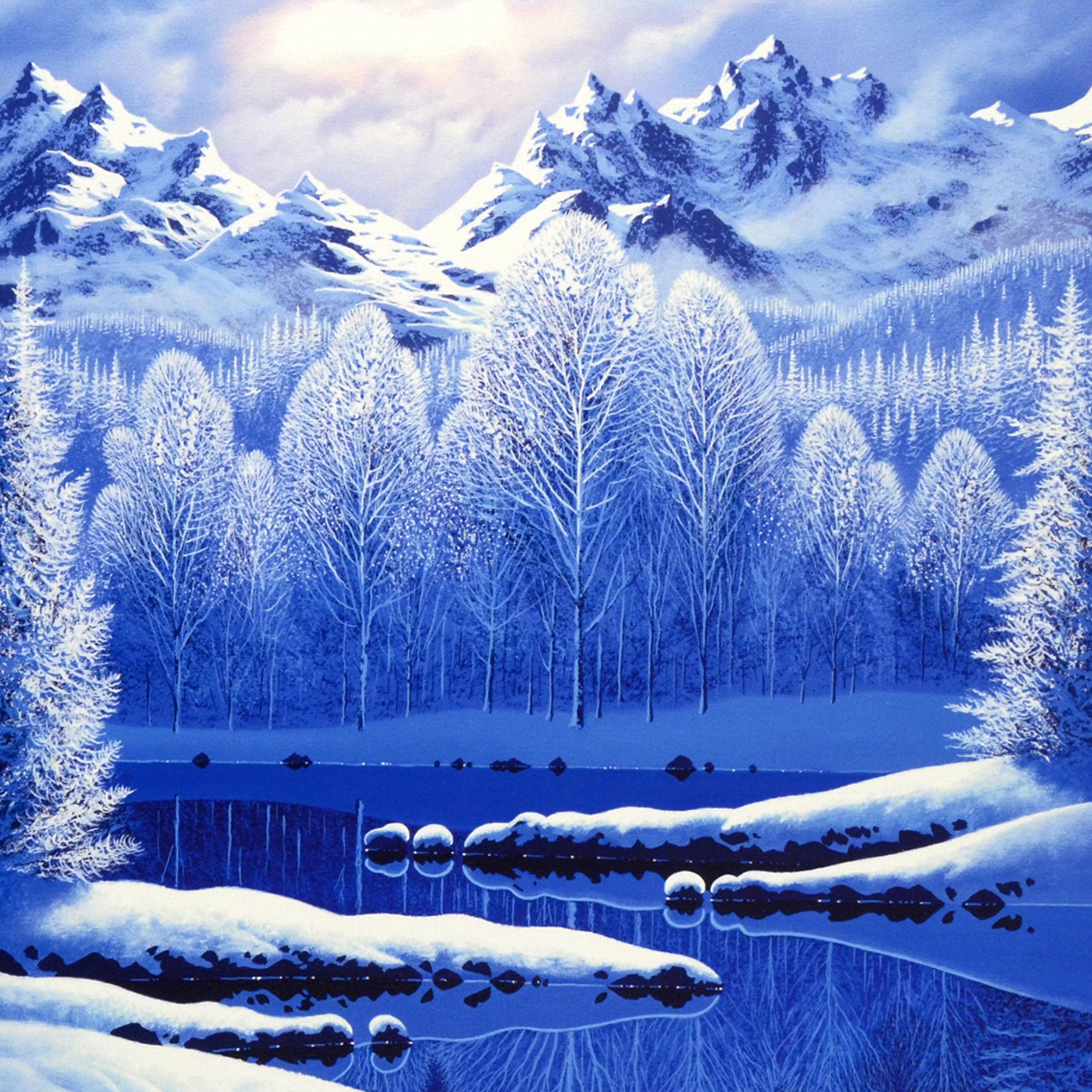 Jon Rattenbury Limited Edition Giclée on Canvas "Deep Blue Reflections"