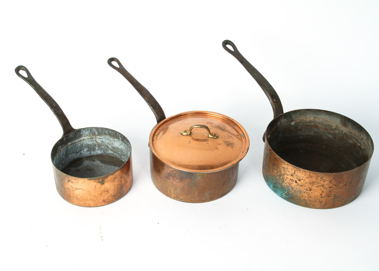 Antique Copper Pot Set