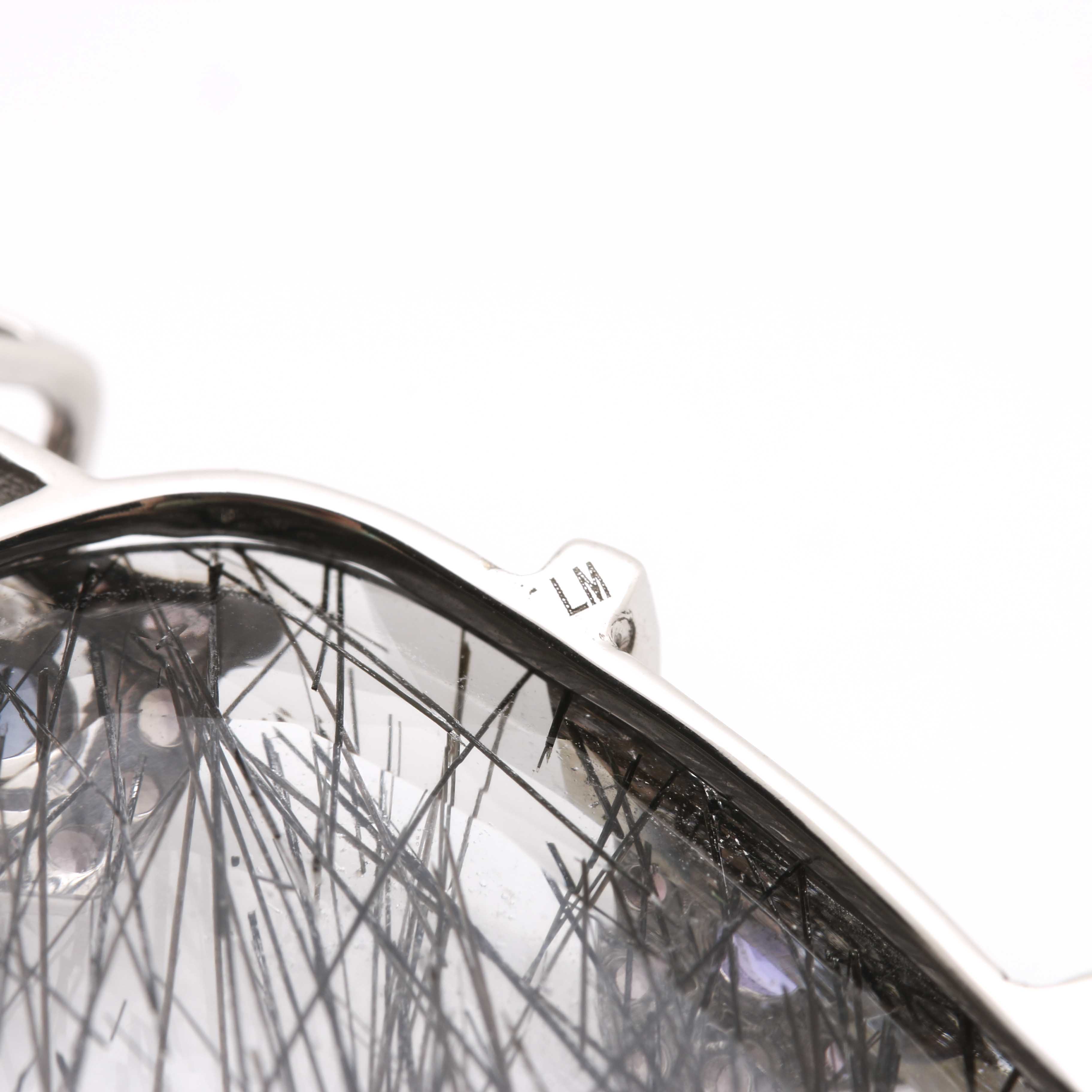 18K White Gold Tourmalinated Quartz, Sapphire, and Tanzanite Necklace