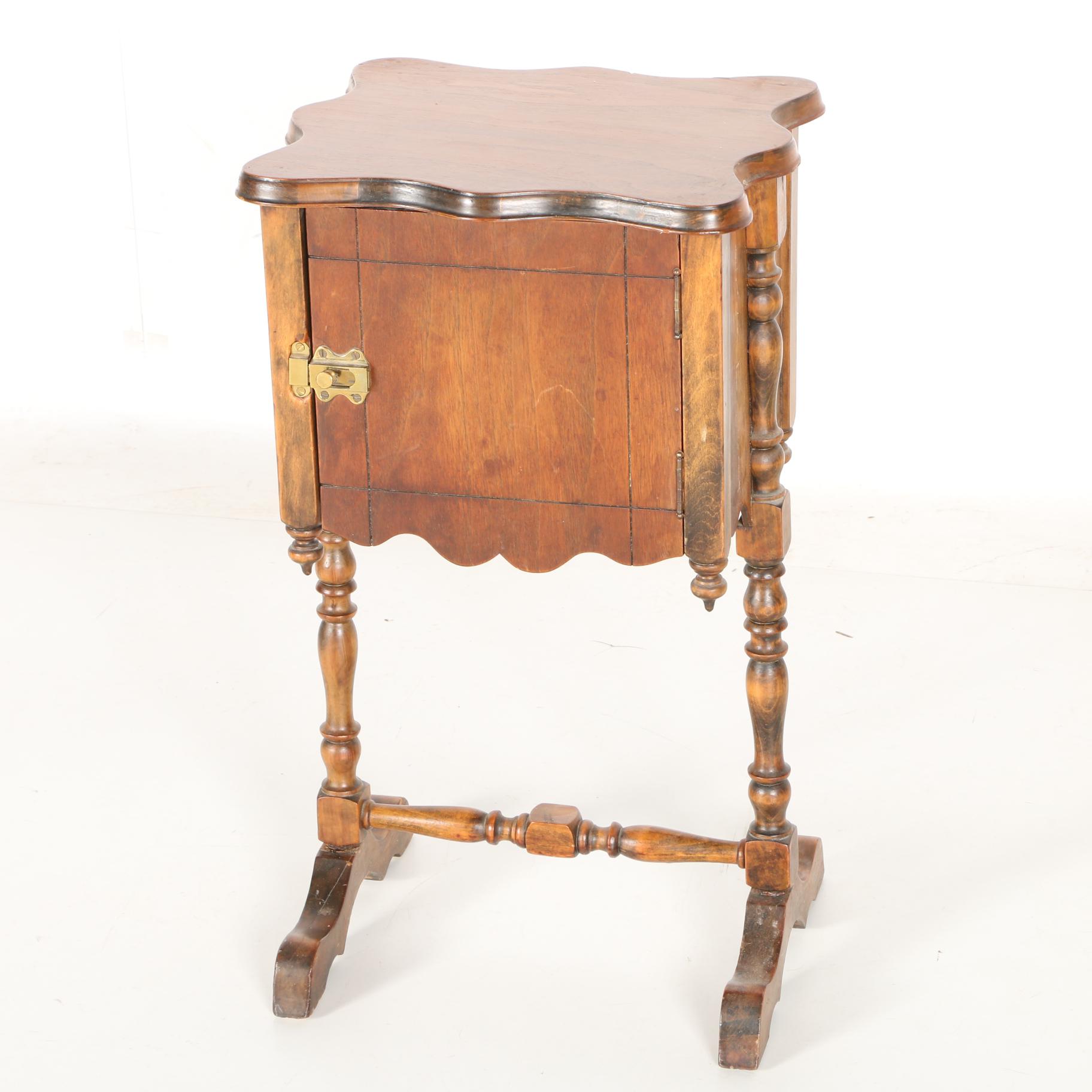 Wooden Side Table With Cabinet