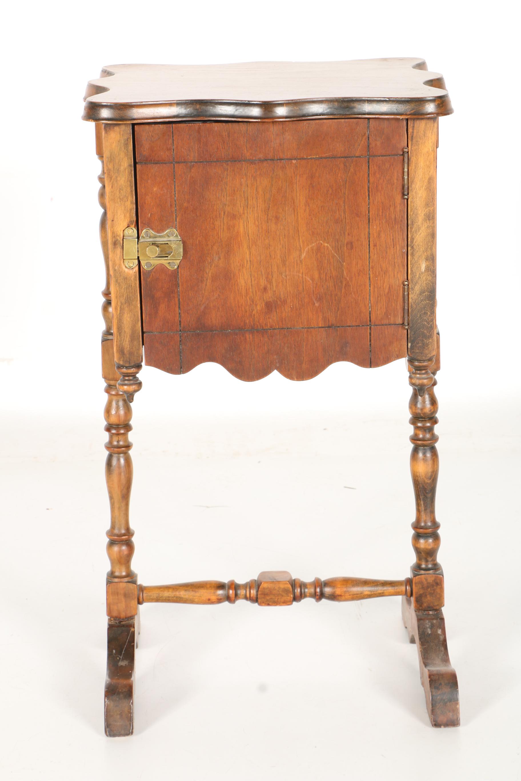 Wooden Side Table With Cabinet