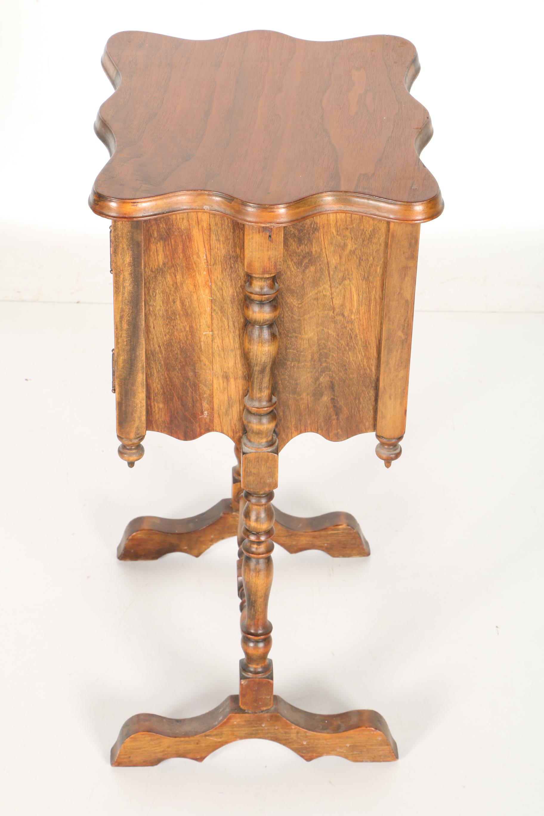 Wooden Side Table With Cabinet