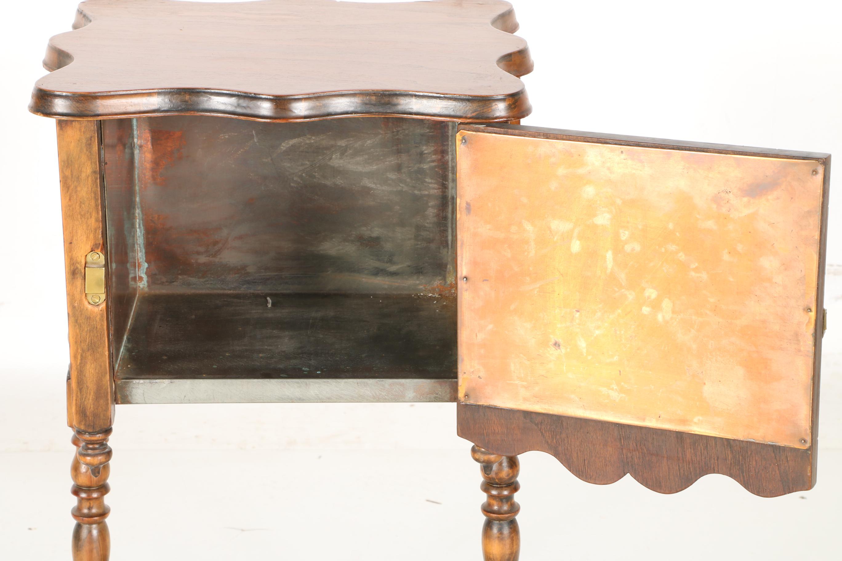 Wooden Side Table With Cabinet