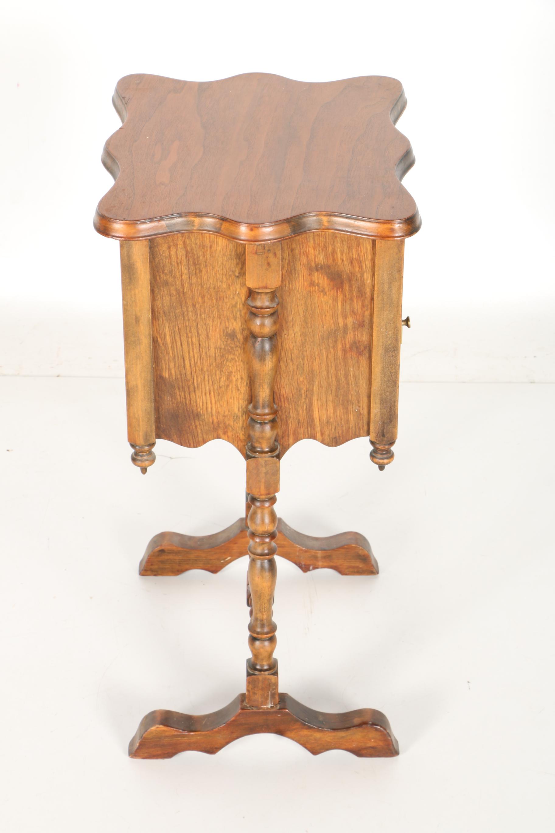 Wooden Side Table With Cabinet