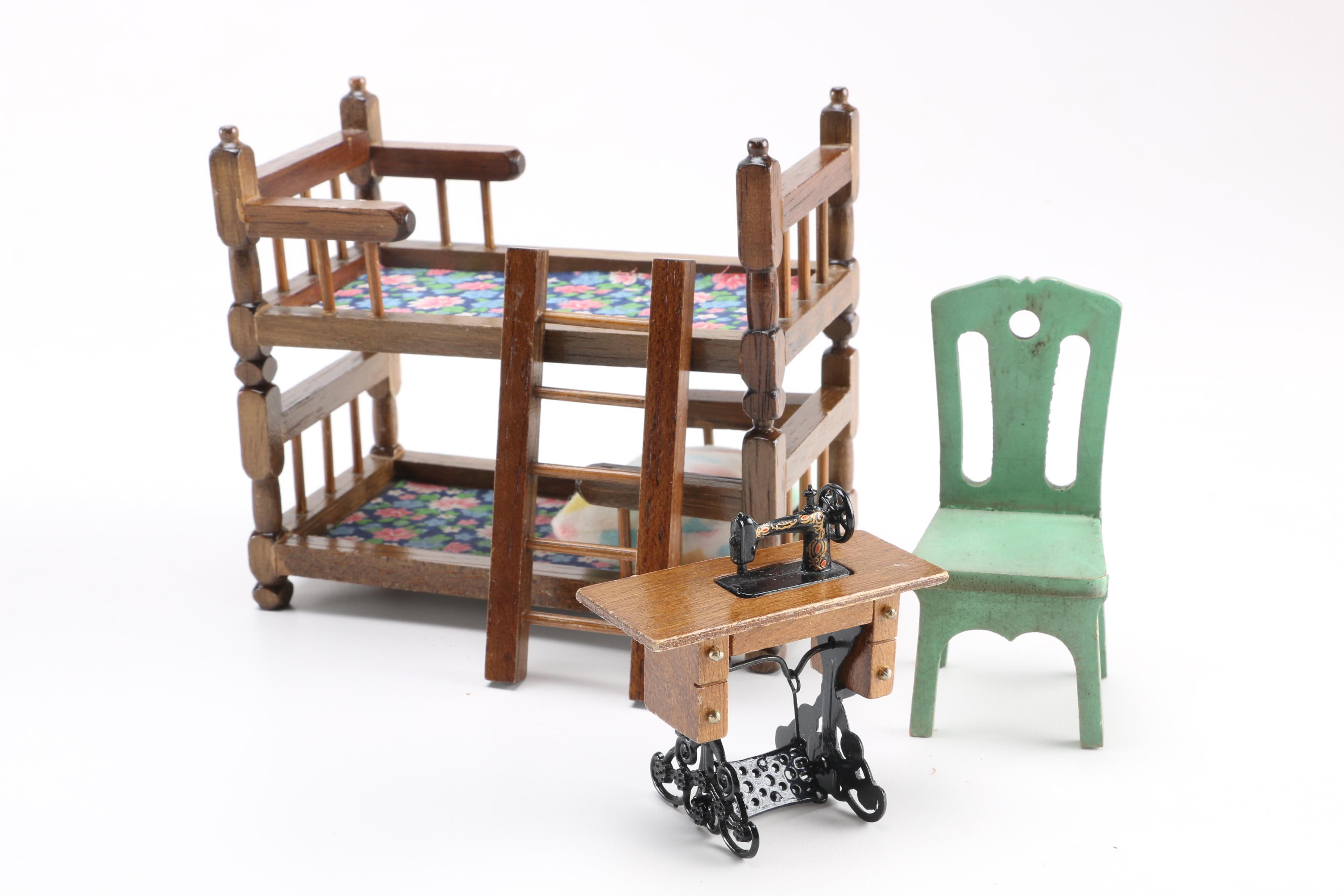 Miniature and Dollhouse Furniture Collection Including Hepplewhite Style