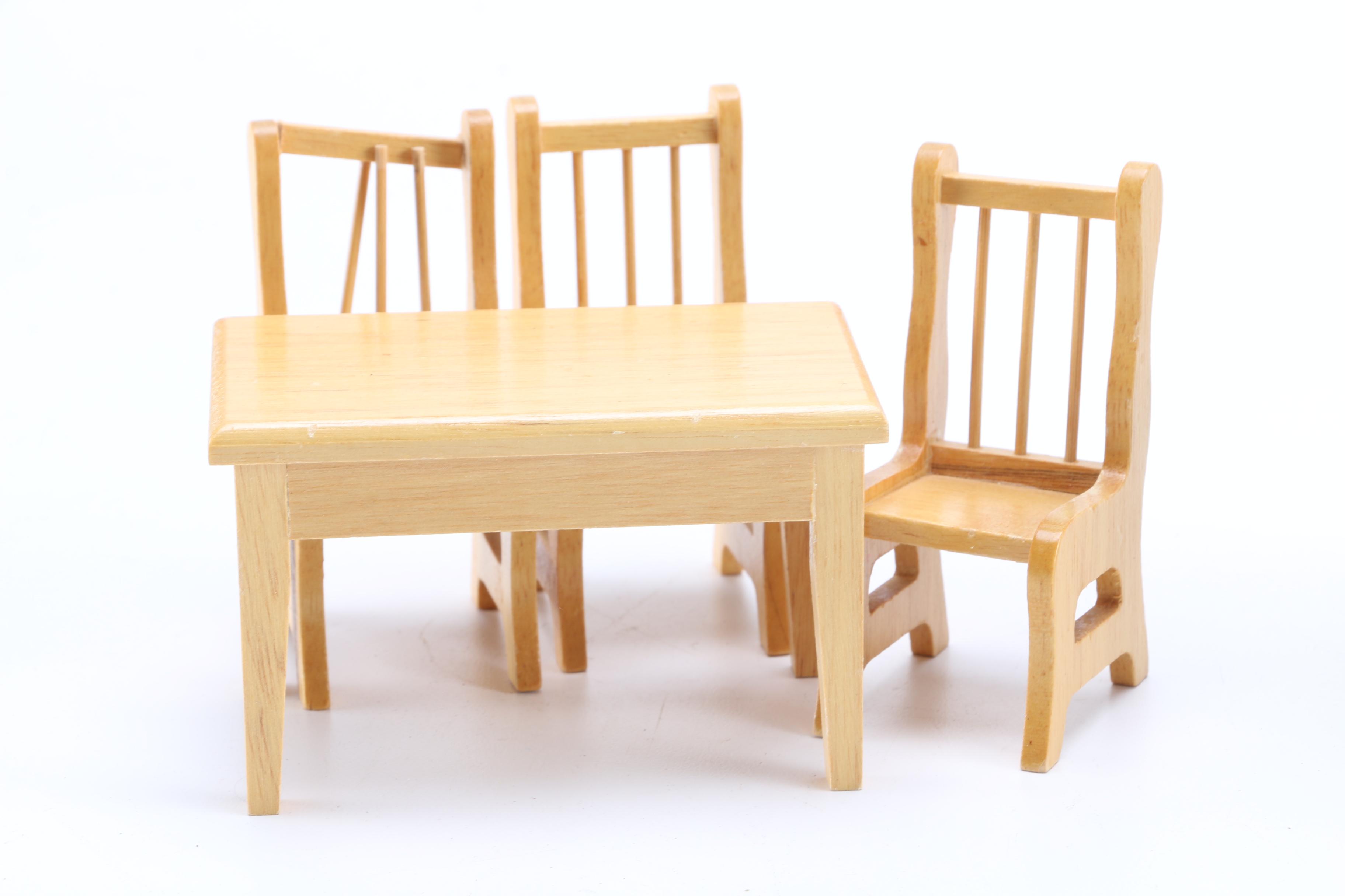 Miniature and Dollhouse Furniture Collection Including Hepplewhite Style