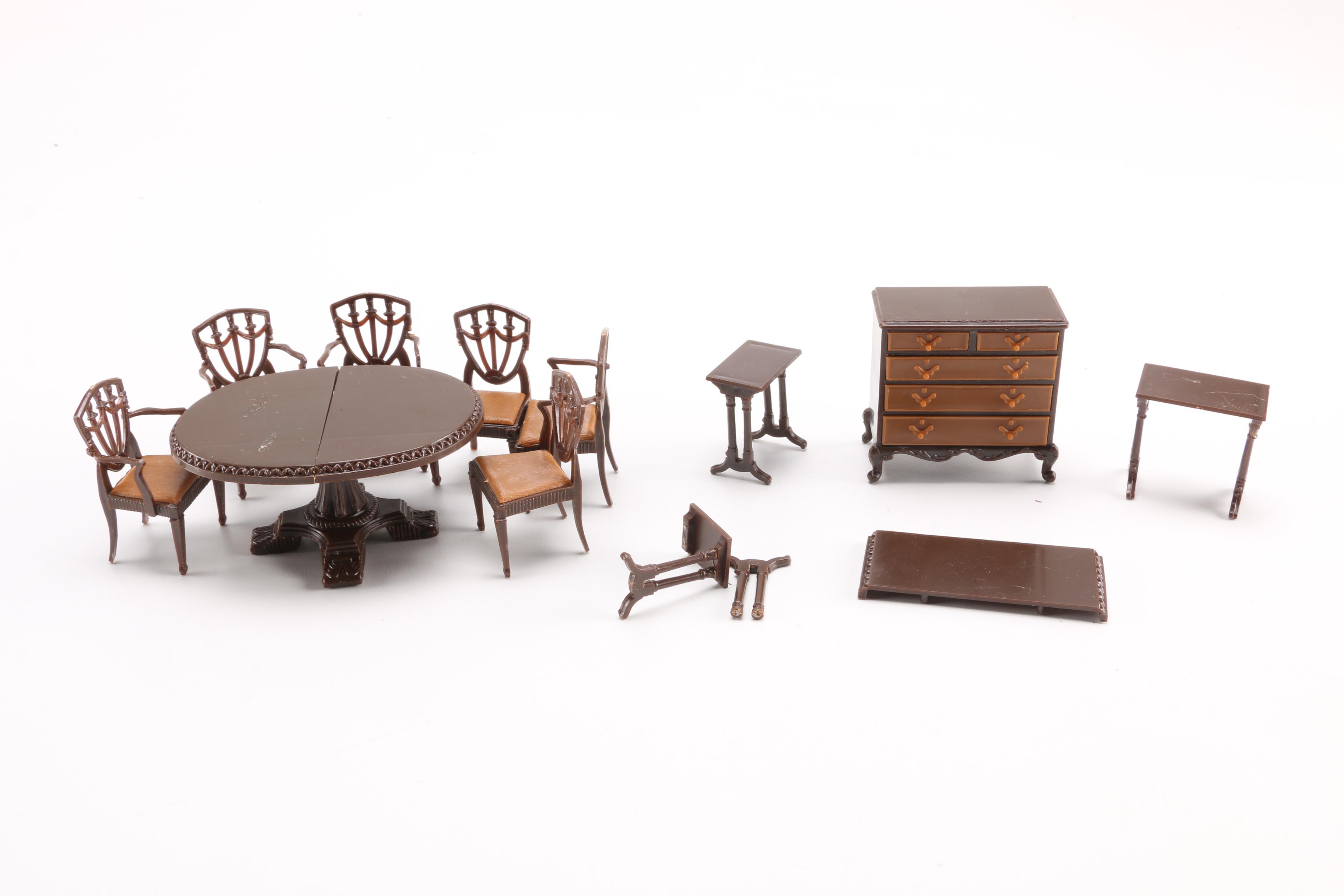 Miniature and Dollhouse Furniture Collection Including Hepplewhite Style