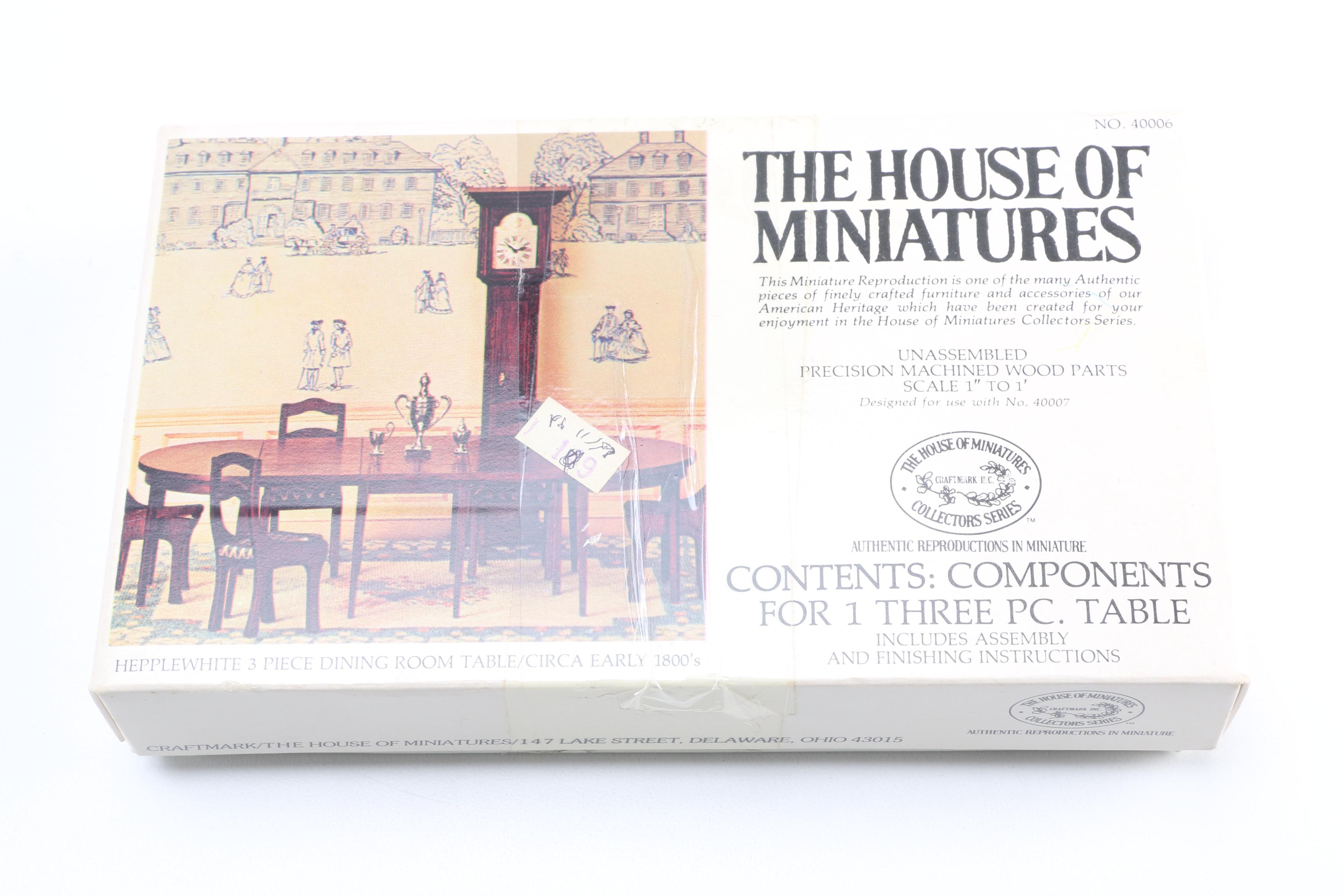 Miniature and Dollhouse Furniture Collection Including Hepplewhite Style