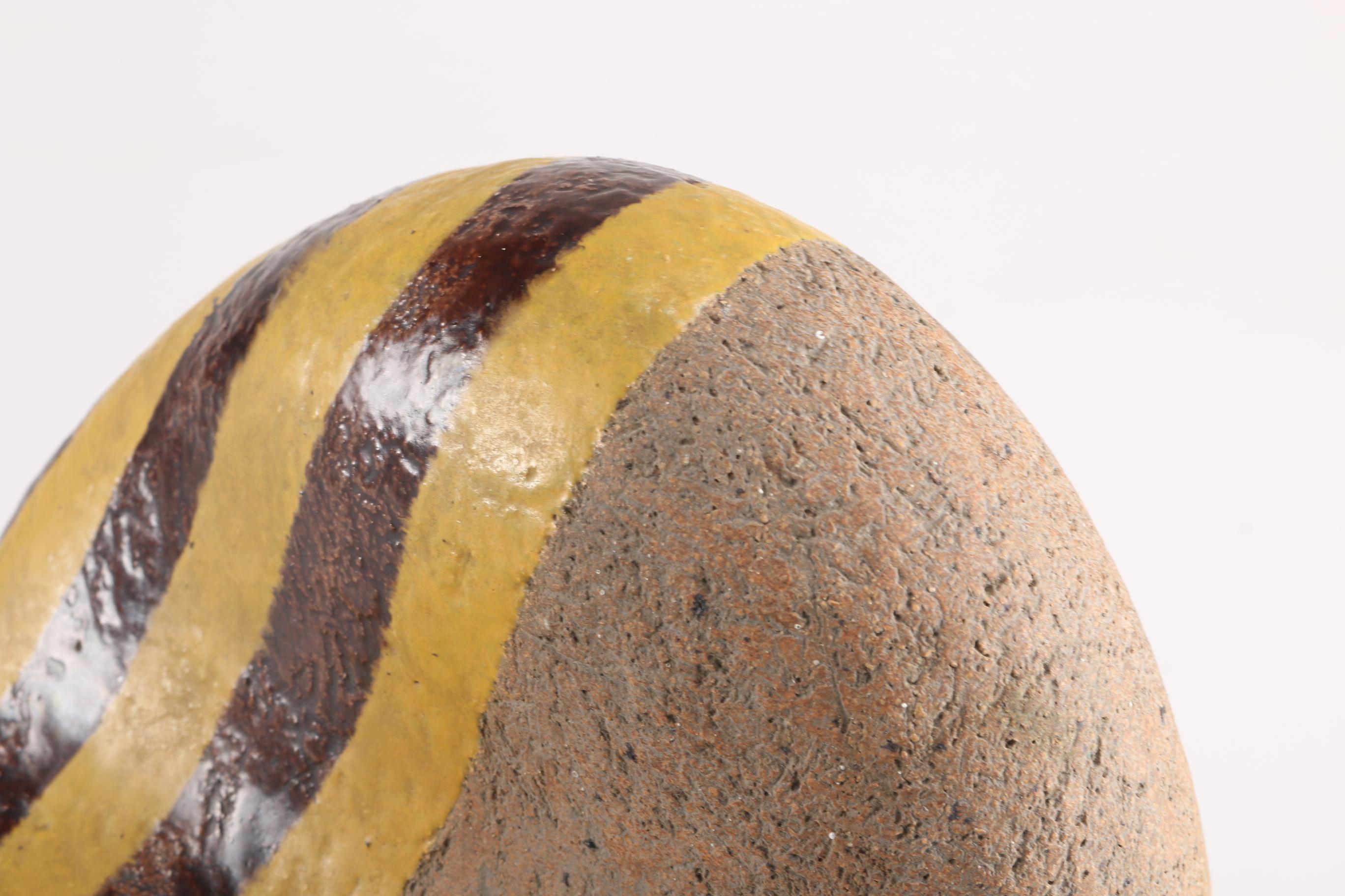 Painted Clay Abstract Sculpture