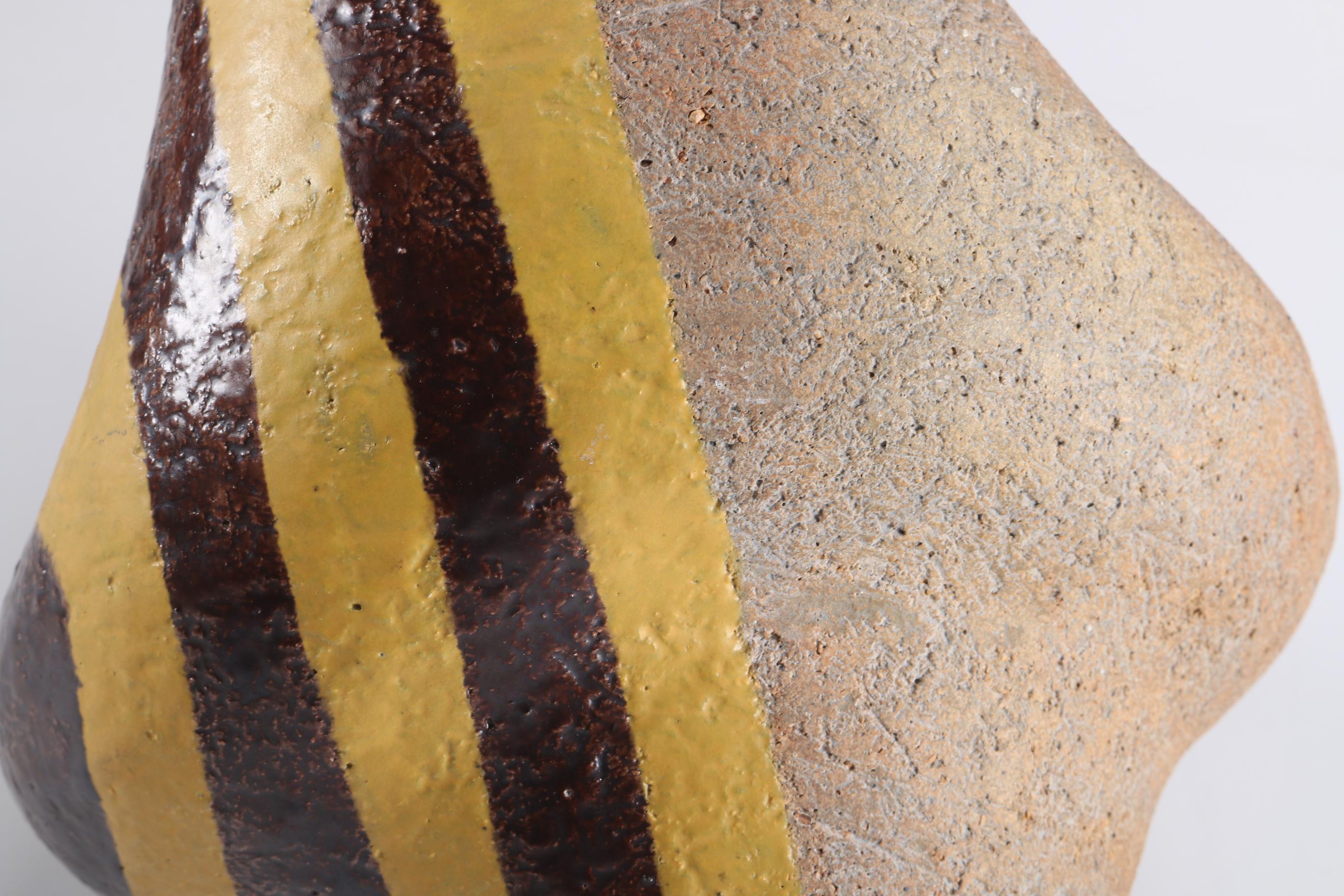 Painted Clay Abstract Sculpture