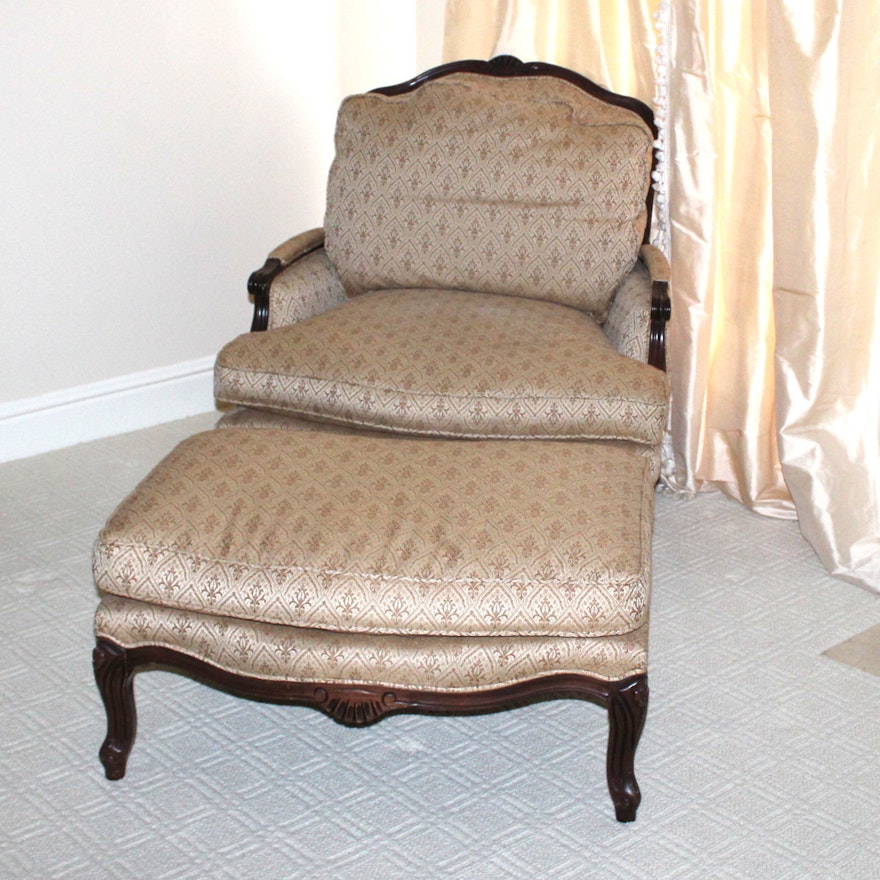 French Country Style Chair and Ottoman