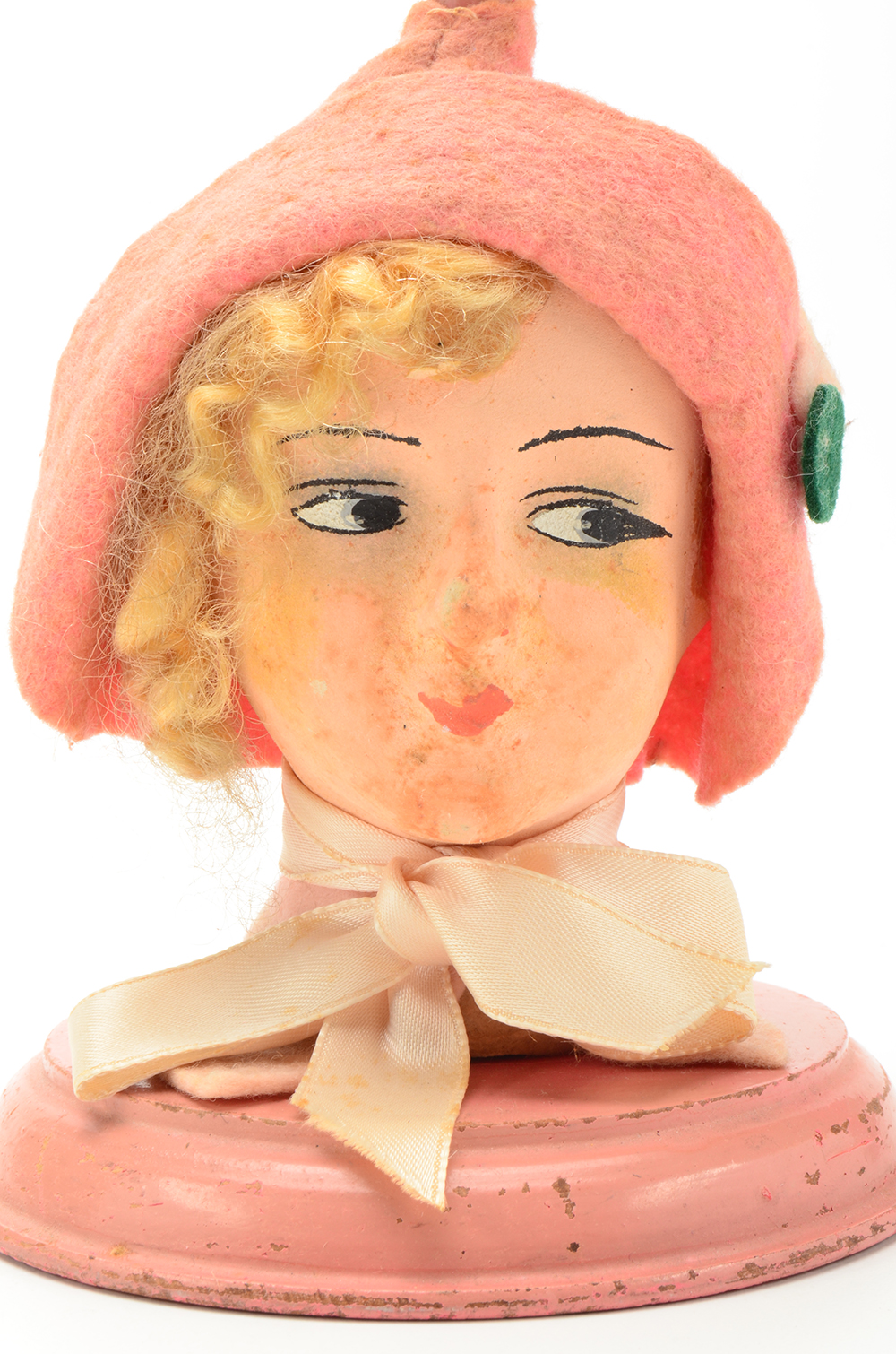 Vintage Hat or Wig Stand with Composite Doll Head