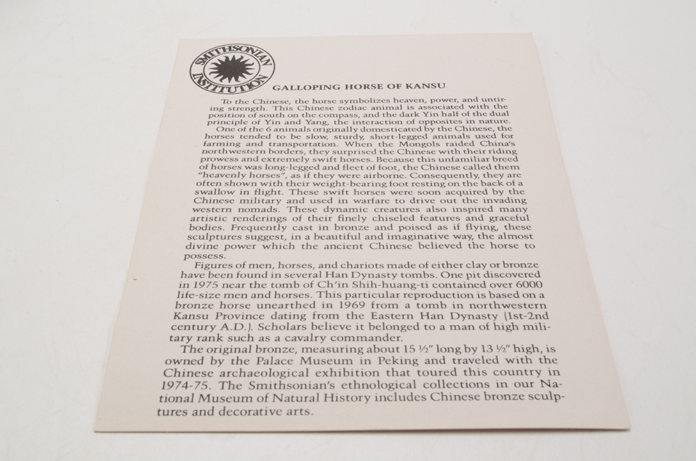 Cloissone Galloping Kansu Horse