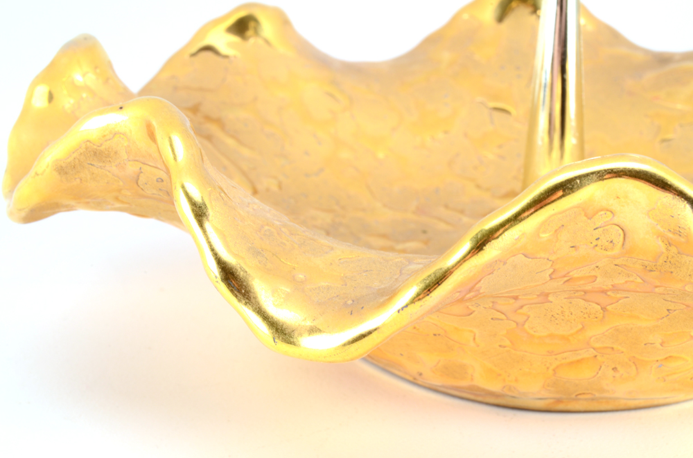 1950's Holley Rose "Weeping Bright" 22K Gold Candy Dish