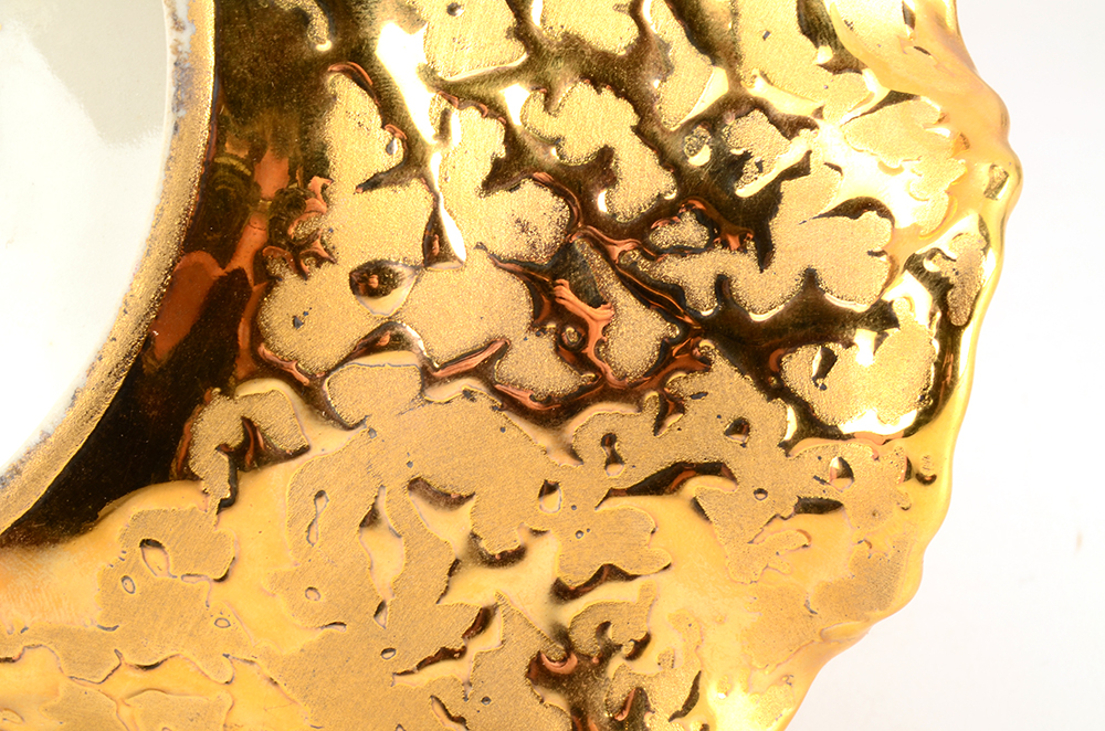 1950's Holley Rose "Weeping Bright" 22K Gold Candy Dish