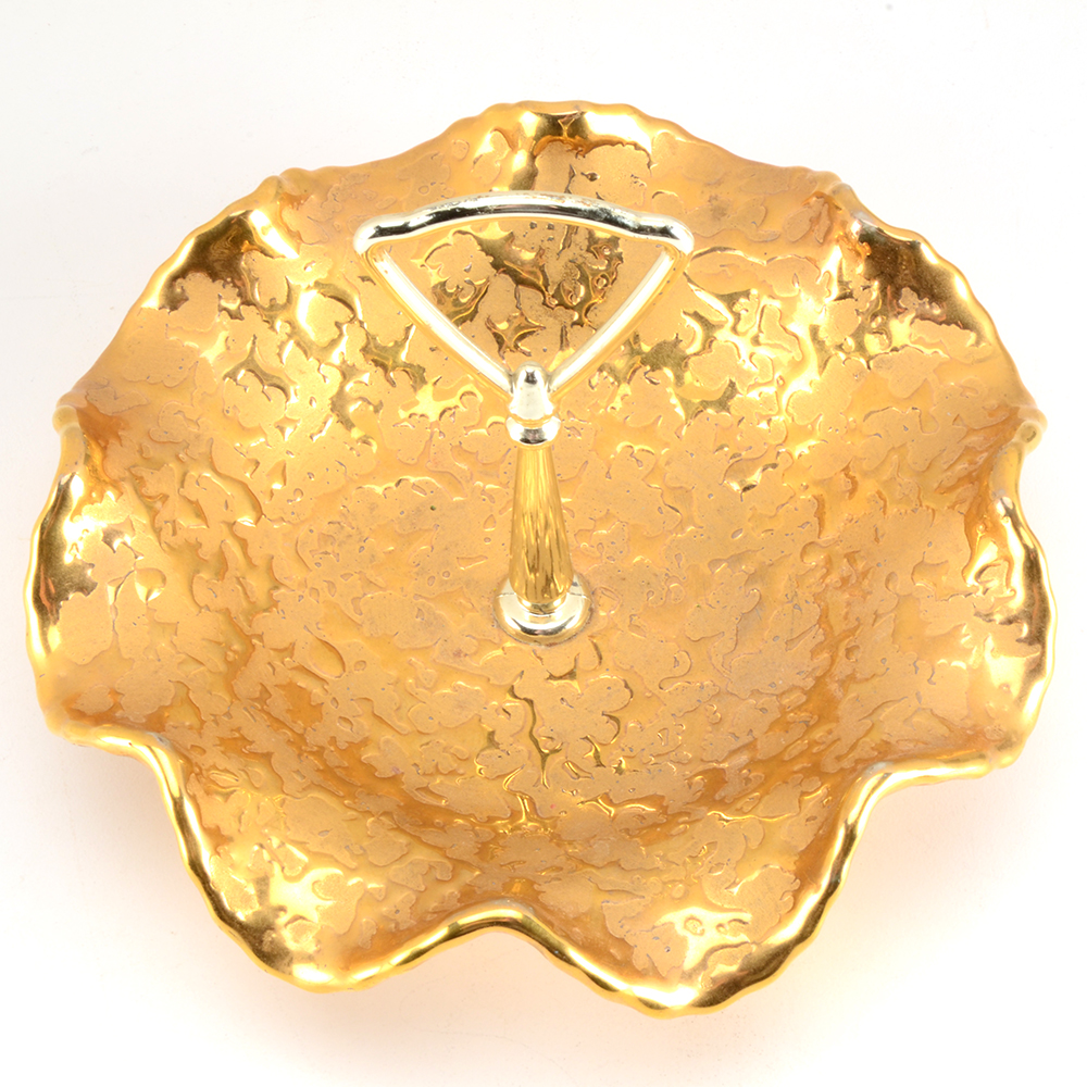 1950's Holley Rose "Weeping Bright" 22K Gold Candy Dish