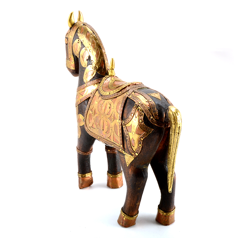 Vintage Horse Figurine with Brass and Copper