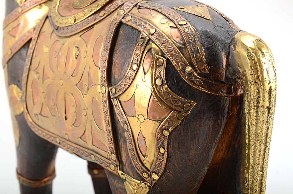 Vintage Horse Figurine with Brass and Copper