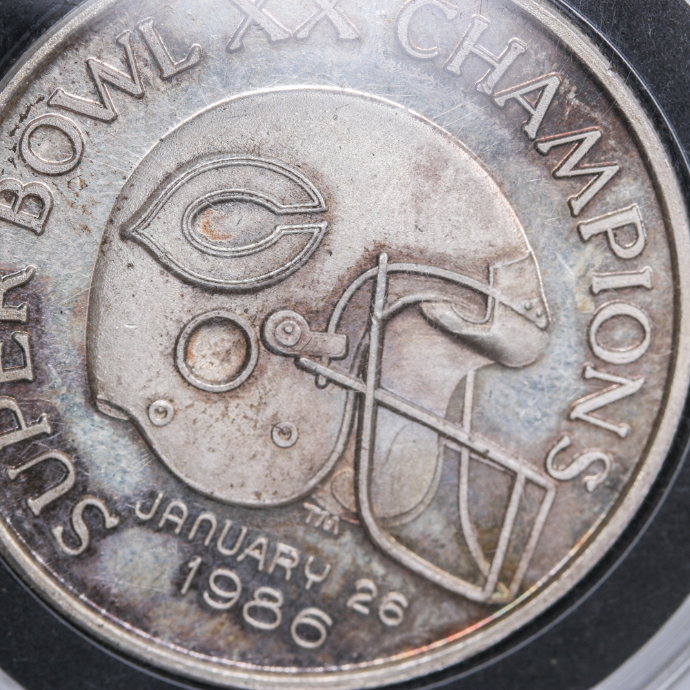 1986 Super Bowl XX Chicago Bears .999 Fine Silver Round