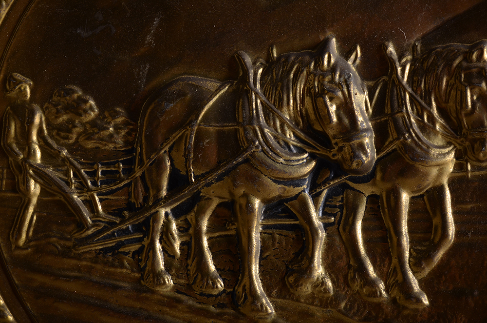 Nine 1960s Hanging Art Decorative Metal  Plates