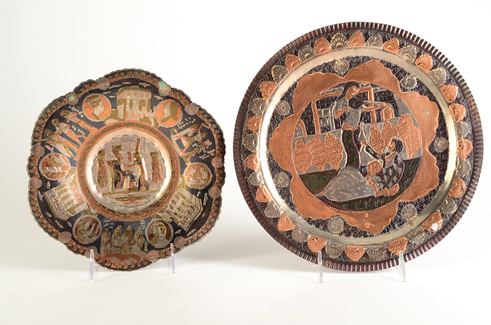 Nine 1960s Hanging Art Decorative Metal  Plates