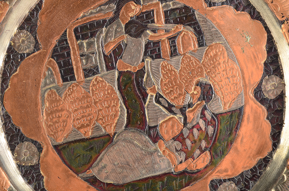 Nine 1960s Hanging Art Decorative Metal  Plates